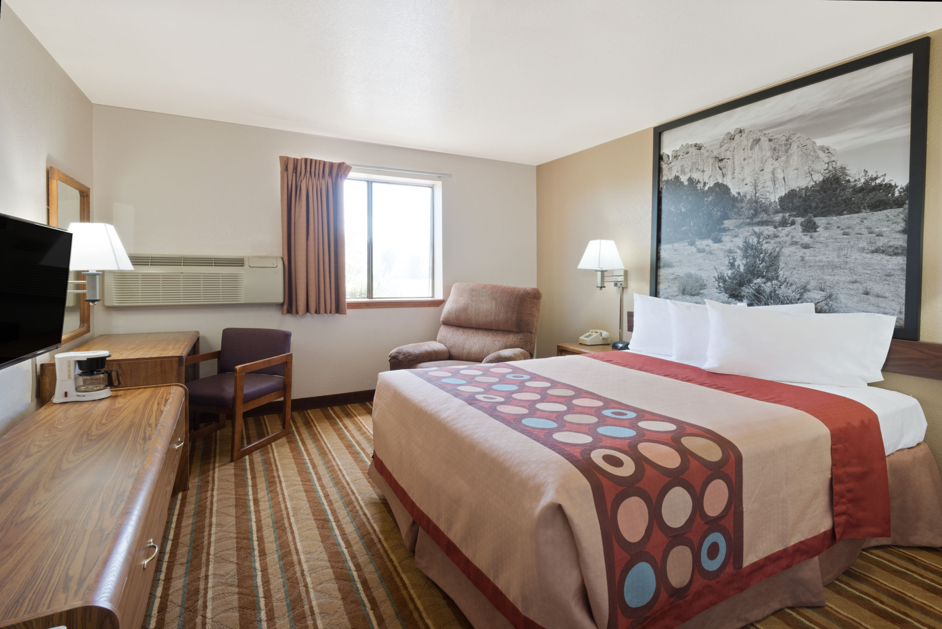 Guest room at the Super 8 by Wyndham Las Cruces/White Sands Area in Las Cruces, New Mexico