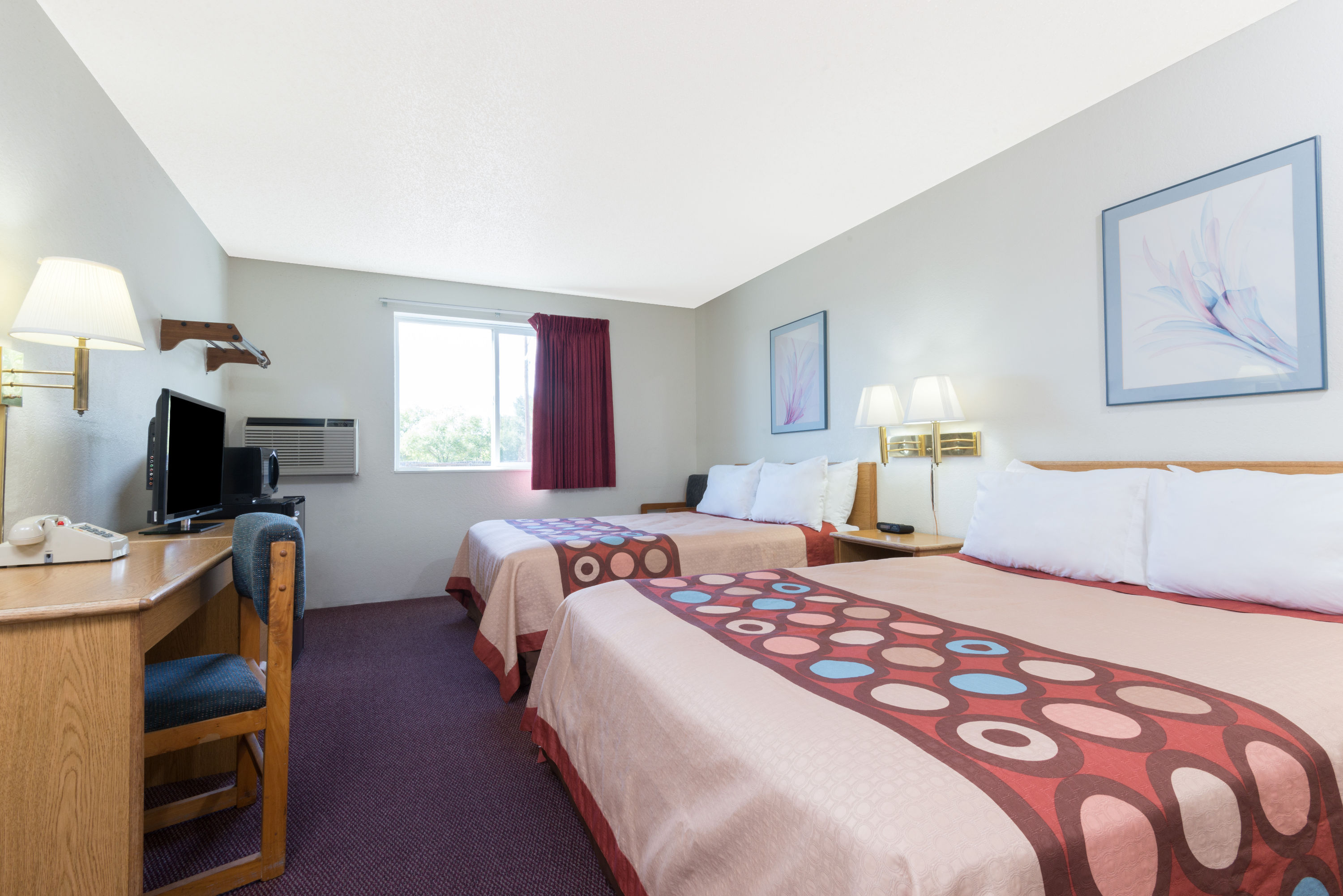 Guest room at the Super 8 by Wyndham Raton in Raton, New Mexico