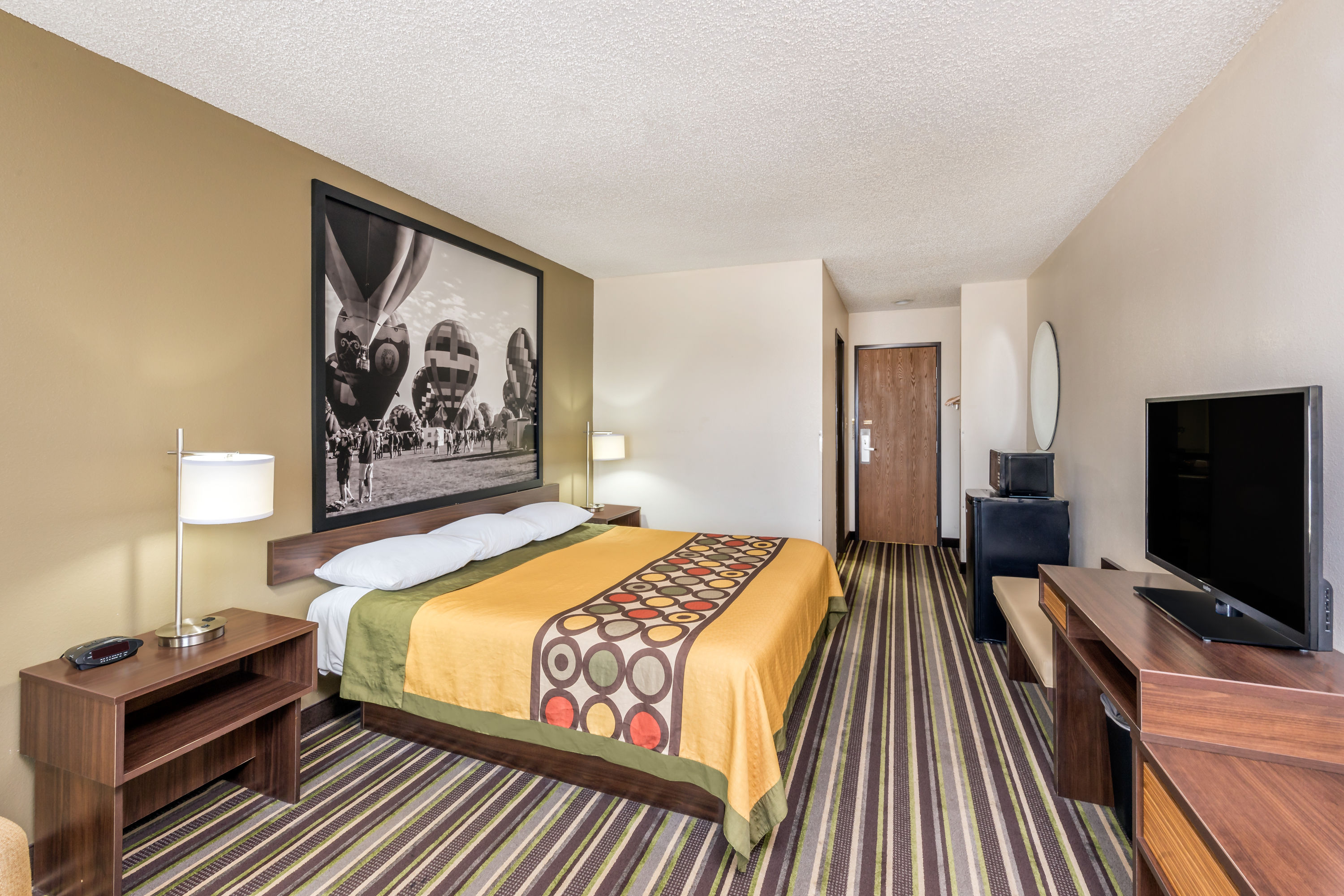 Guest room at the Super 8 by Wyndham Roswell in Roswell, New Mexico