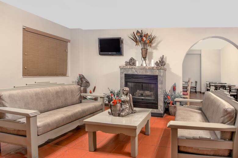 Super 8 Taos hotel lobby in Taos, New Mexico