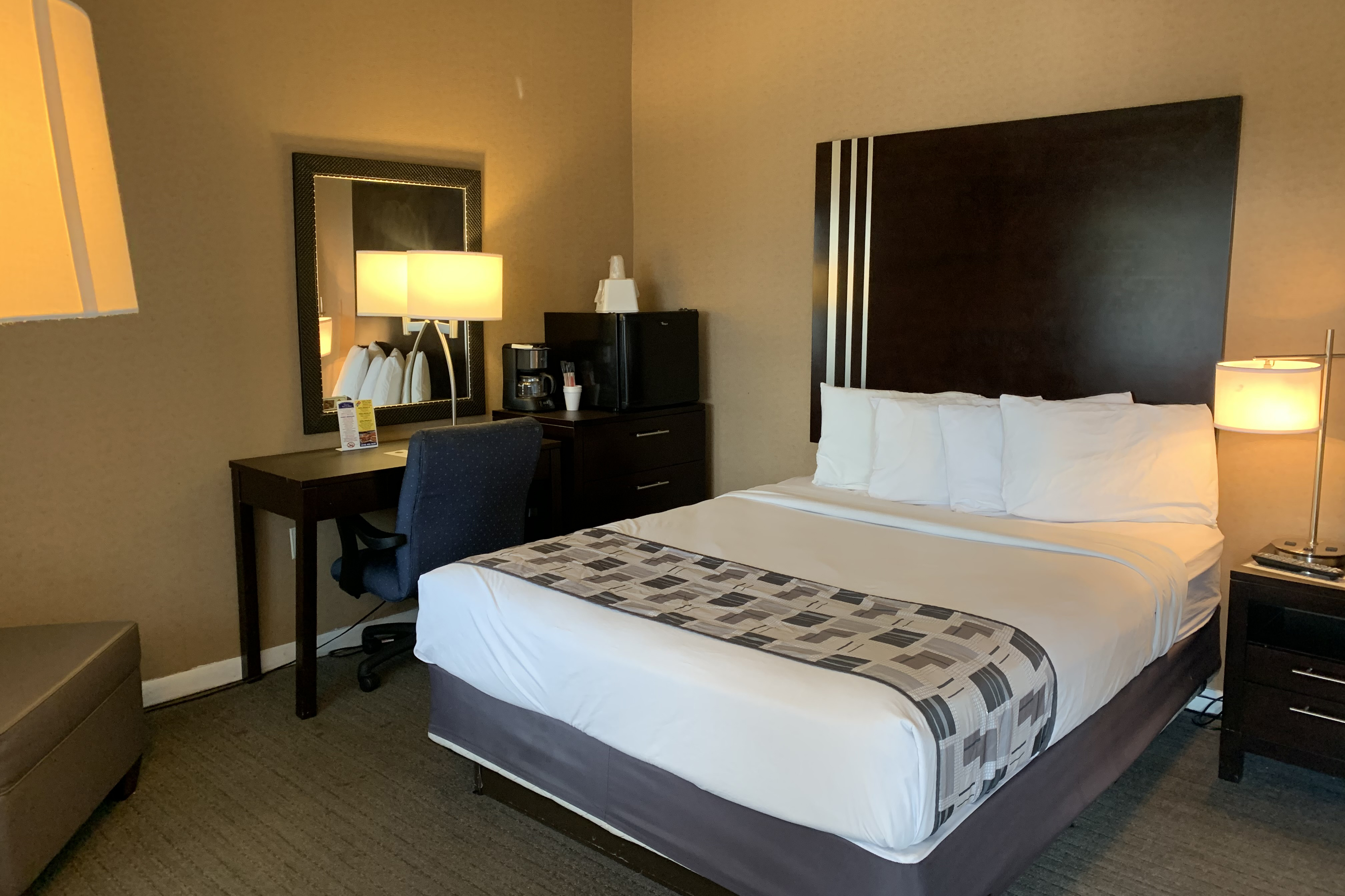 Guest room at the Super 8 by Wyndham Albany in Albany, New York