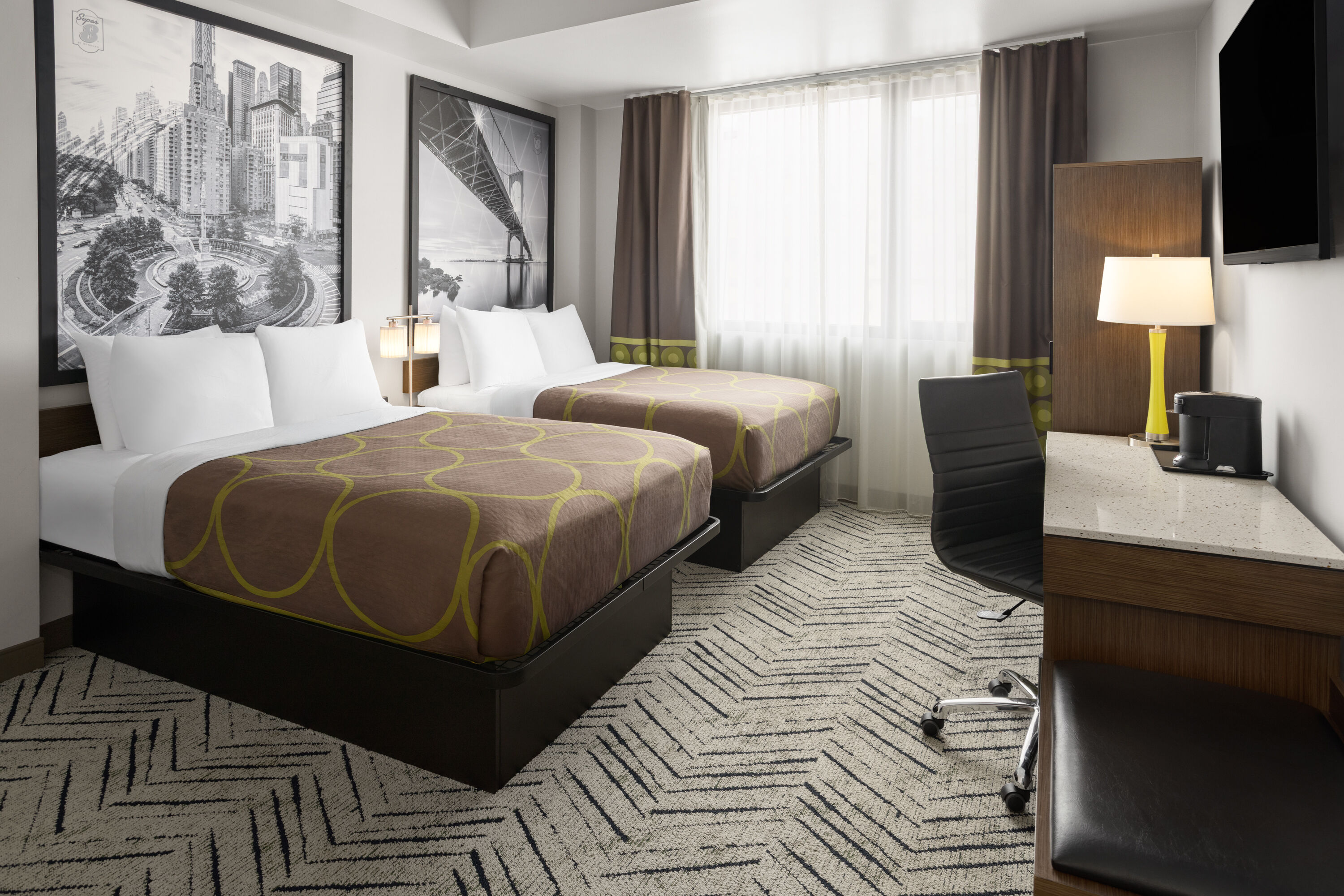 Guest room at the Super 8 by Wyndham Bronx Near Stadium in Bronx, New York