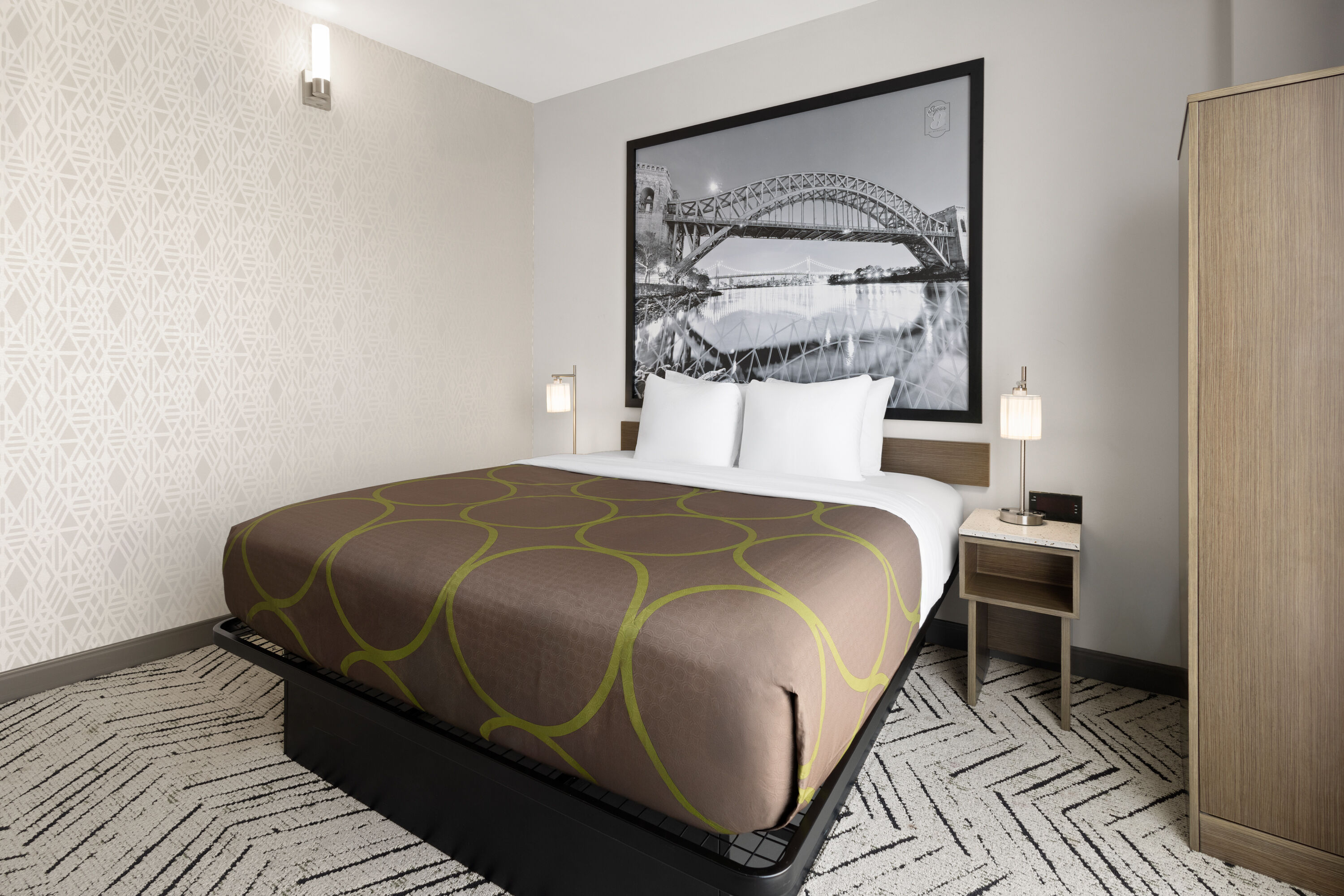 Guest room at the Super 8 by Wyndham Bronx Near Stadium in Bronx, New York