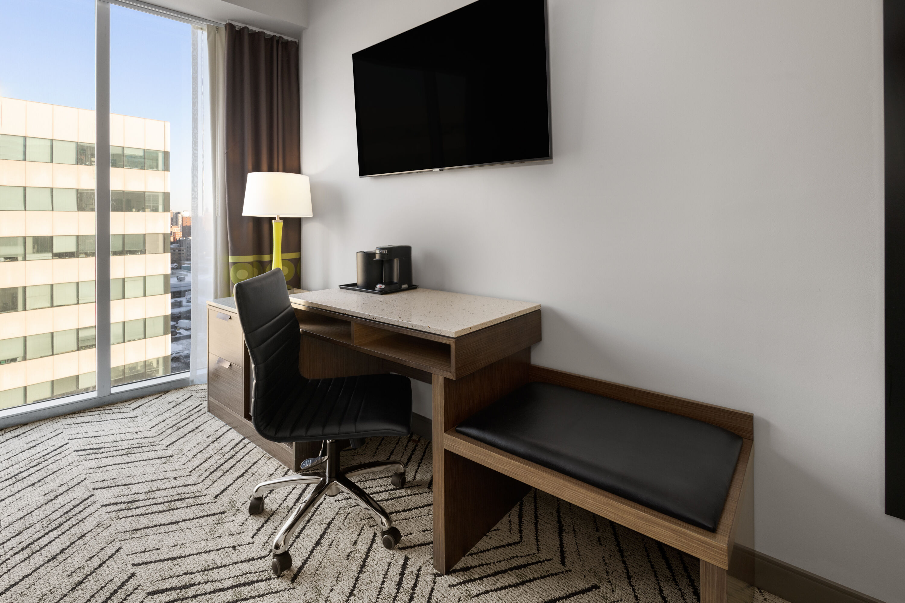 Guest room at the Super 8 by Wyndham Bronx Near Stadium in Bronx, New York