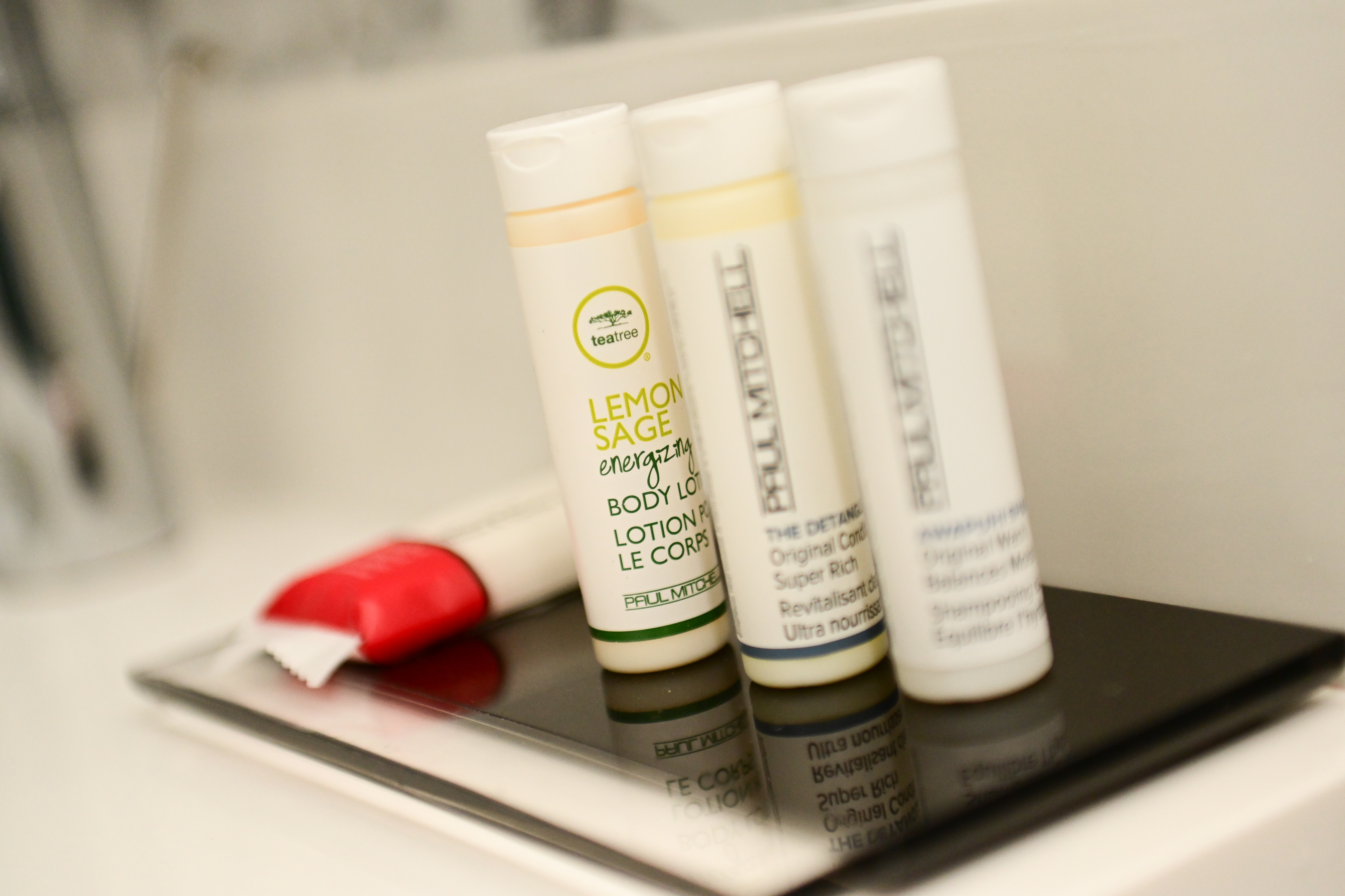 Guest room bath at the Super 8 by Wyndham Bronx Near Botanical Garden in Bronx, New York