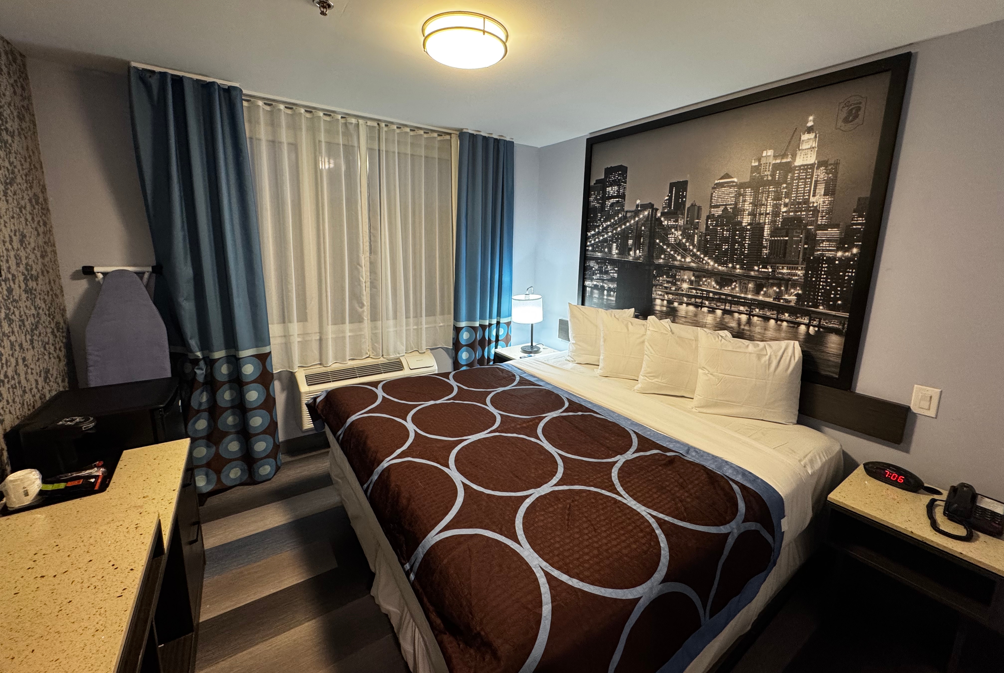 Guest room at the Super 8 by Wyndham Brooklyn Fulton Street/Broadway Junction in Brooklyn, New York