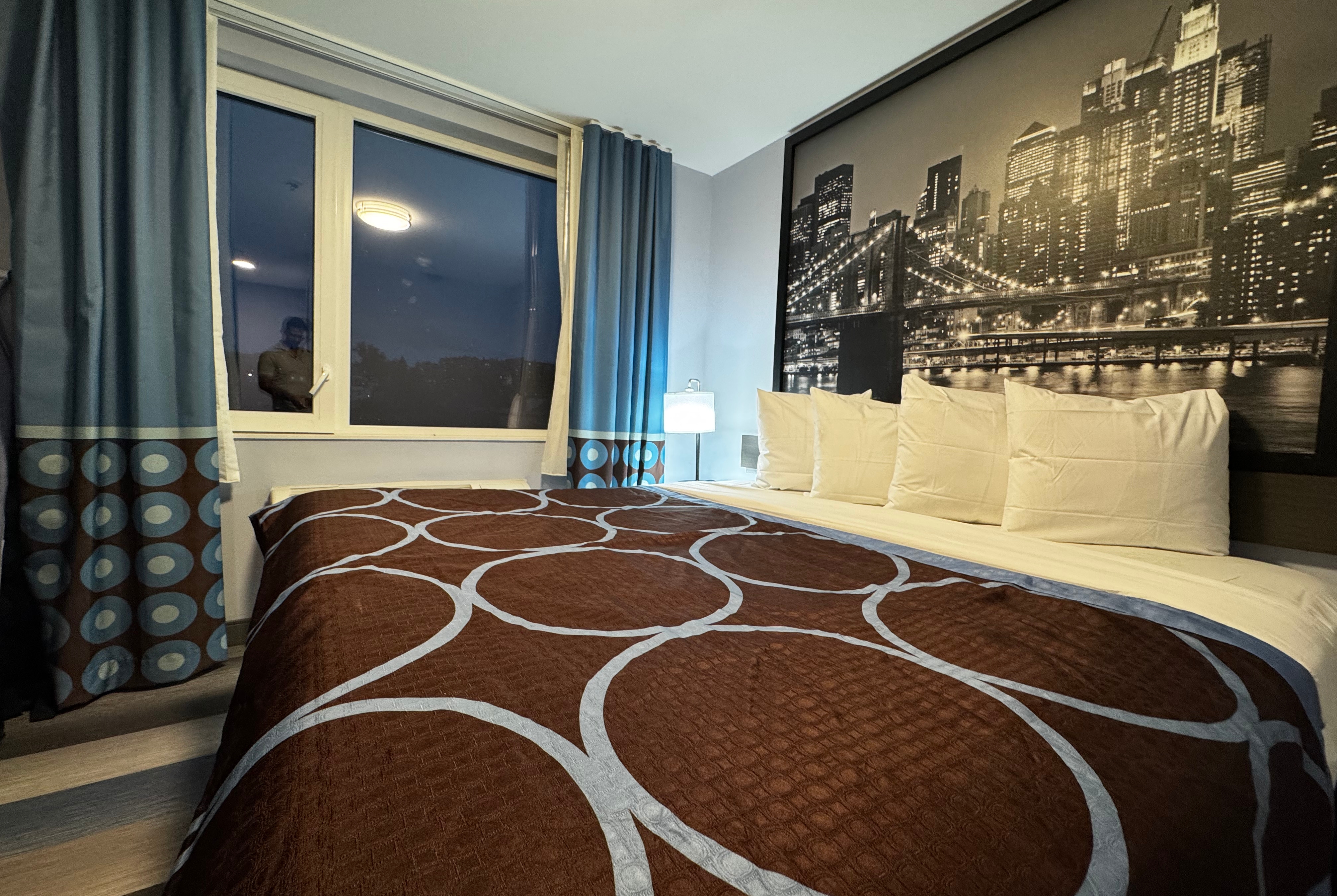 Guest room at the Super 8 by Wyndham Brooklyn Fulton Street/Broadway Junction in Brooklyn, New York