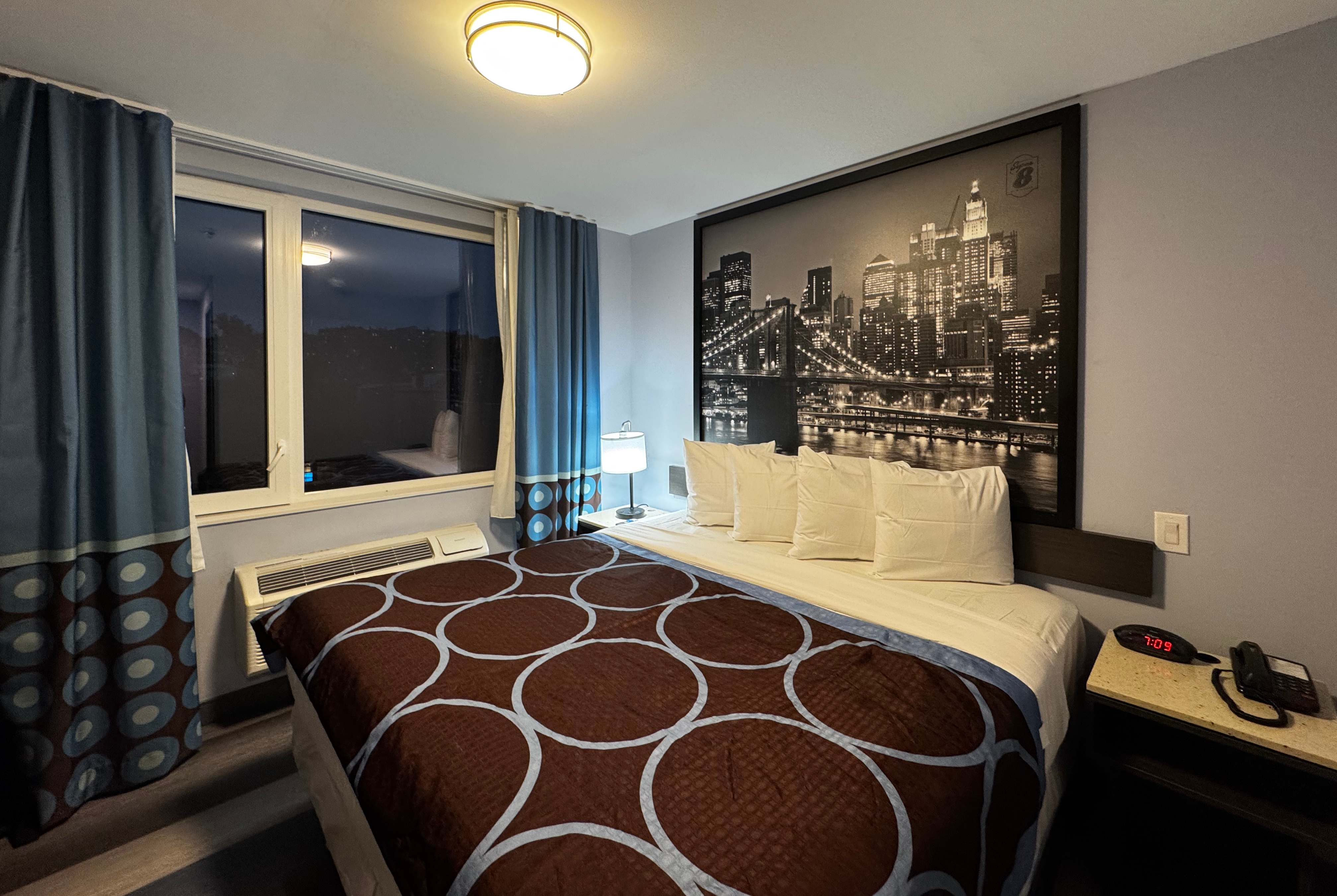 Guest room at the Super 8 by Wyndham Brooklyn Fulton Street/Broadway Junction in Brooklyn, New York