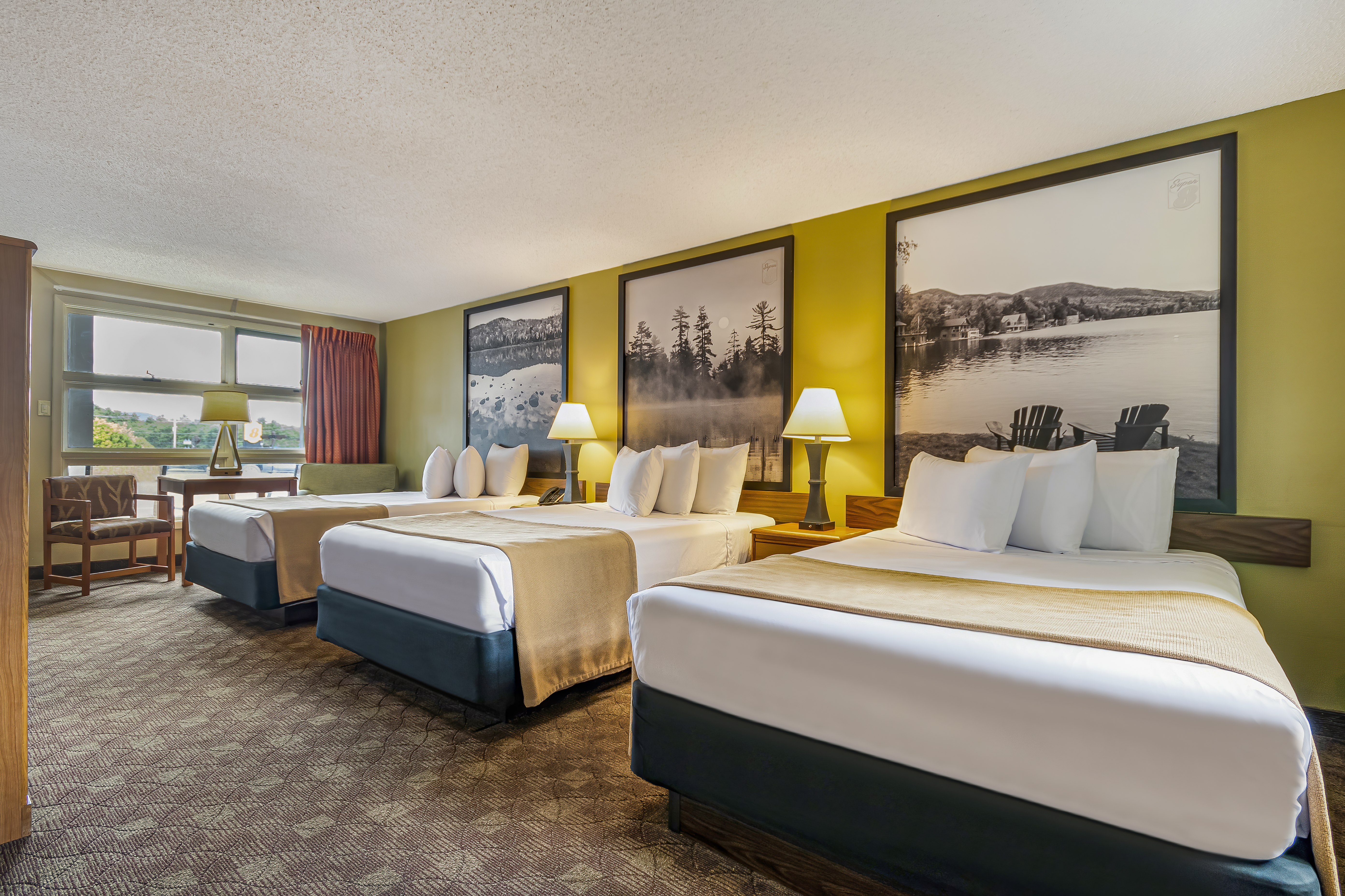 Guest room at the Super 8 by Wyndham Lake George/Downtown in Lake George, New York