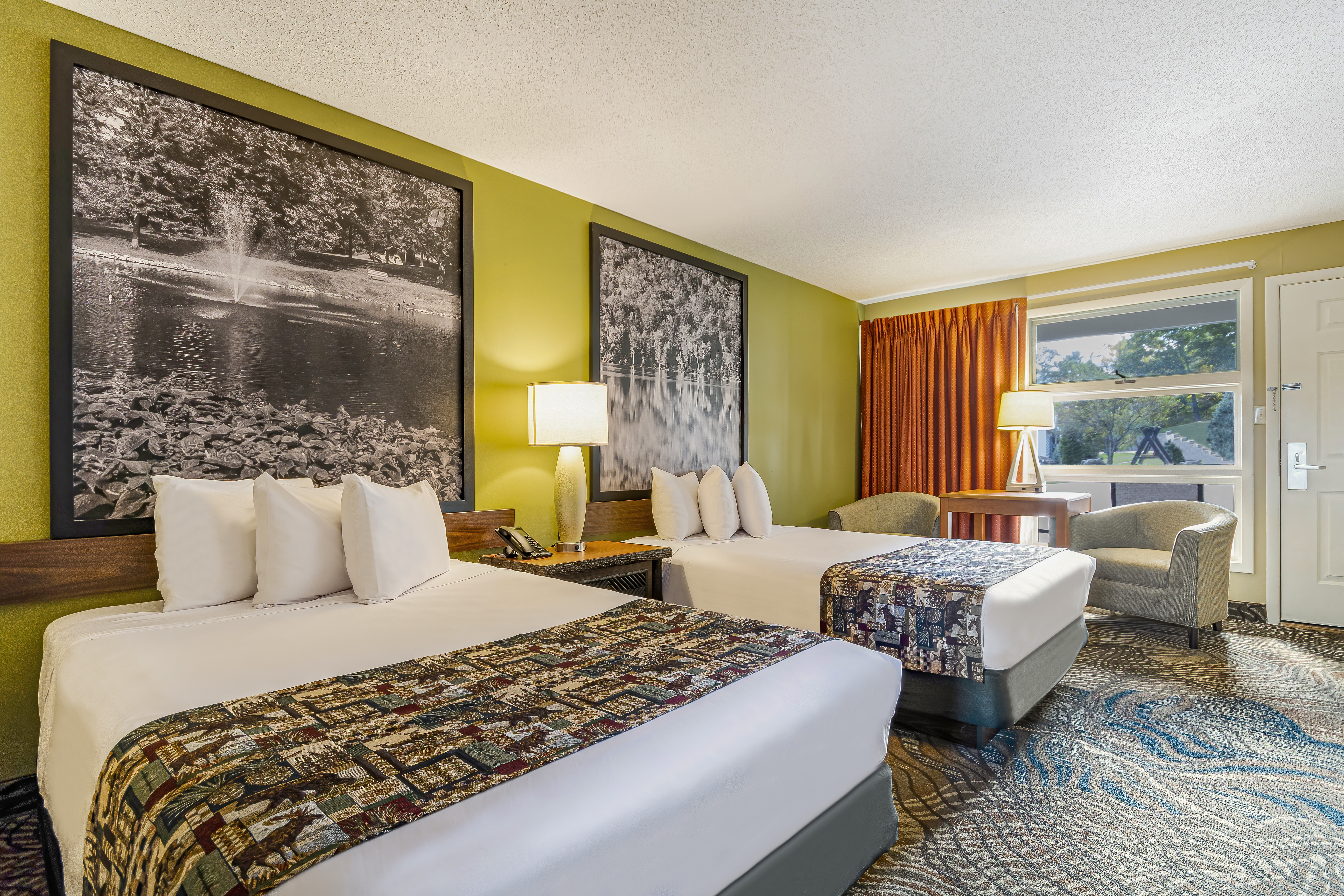 Guest room at the Super 8 by Wyndham Lake George/Downtown in Lake George, New York