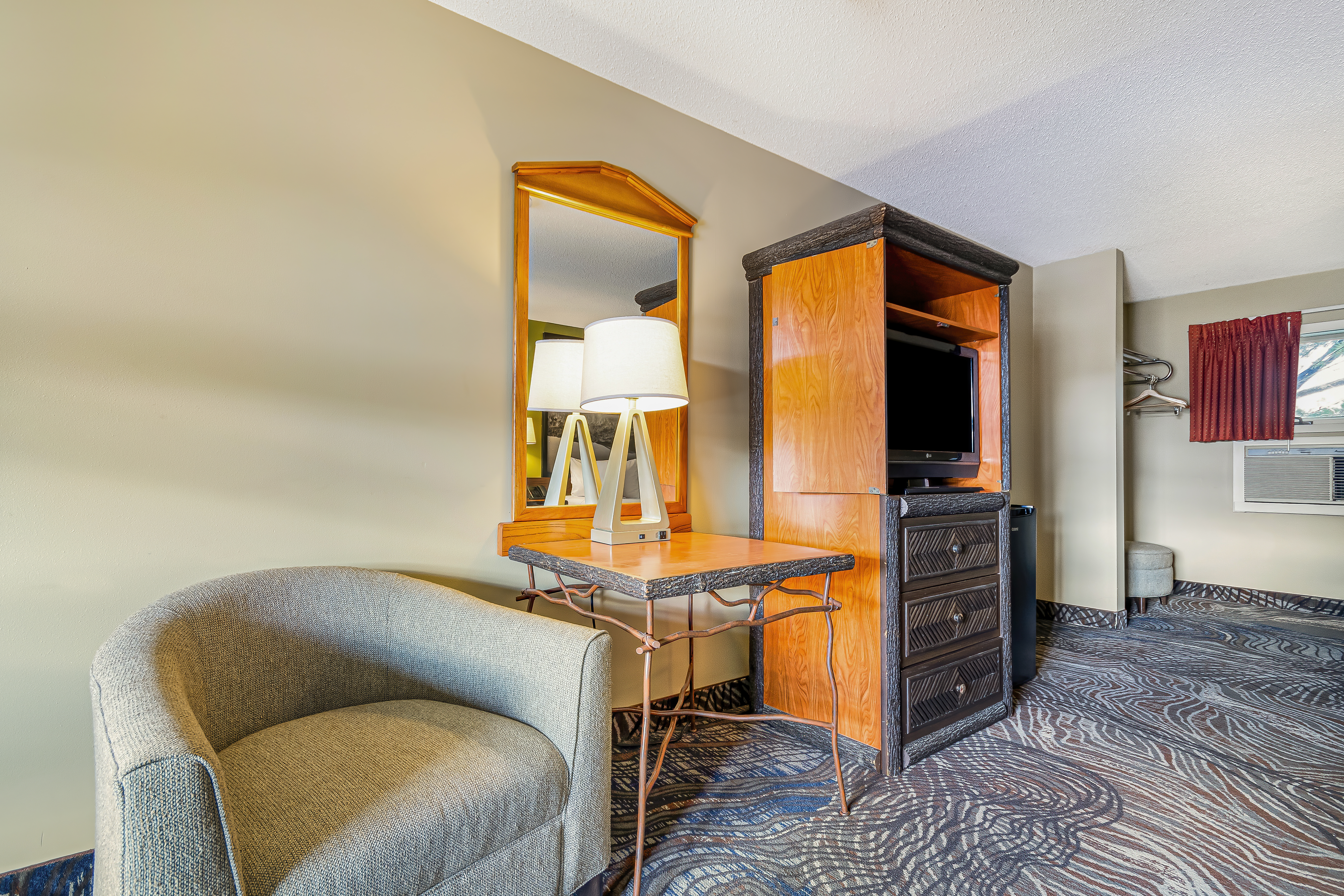 Guest room at the Super 8 by Wyndham Lake George/Downtown in Lake George, New York