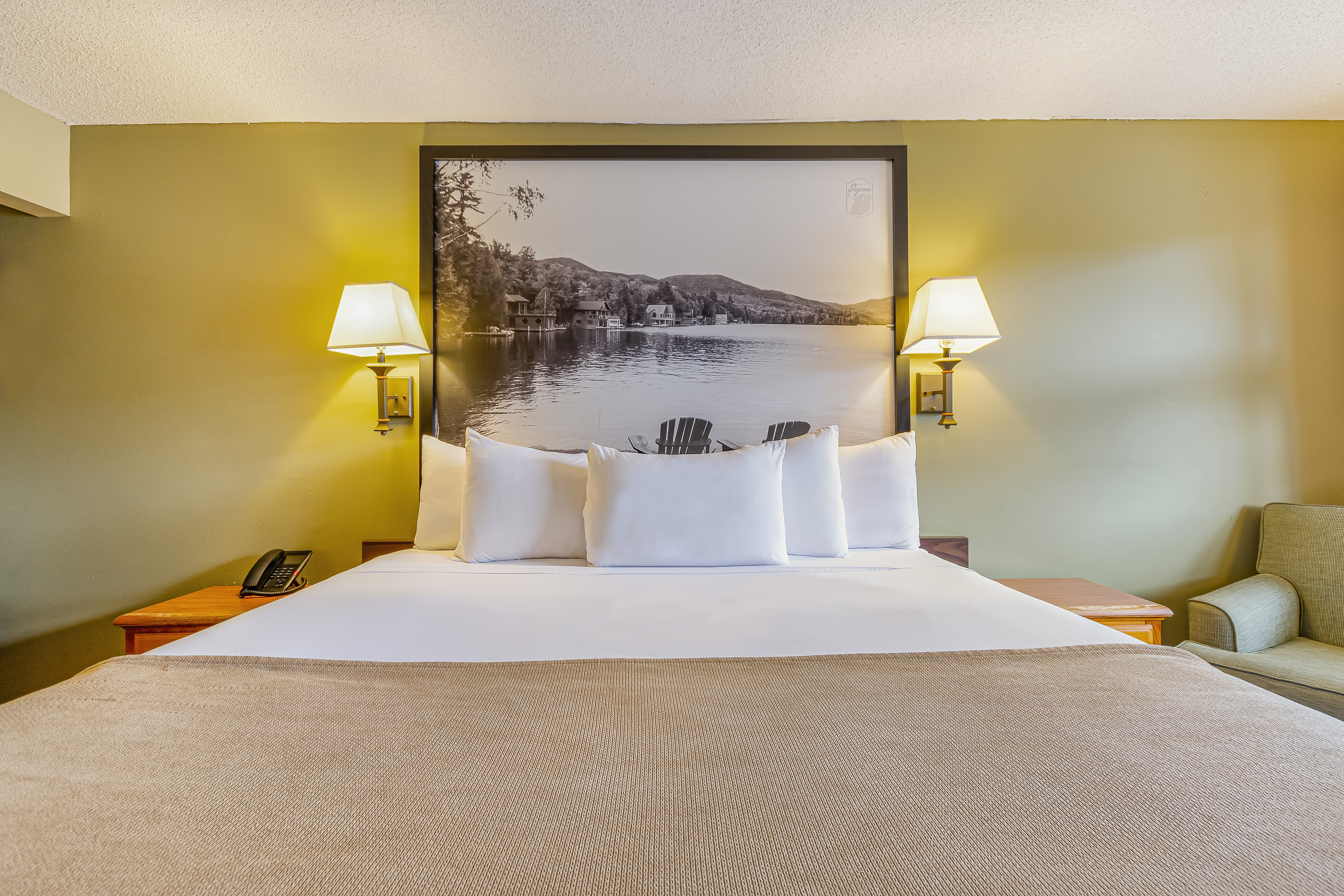 Guest room at the Super 8 by Wyndham Lake George/Downtown in Lake George, New York