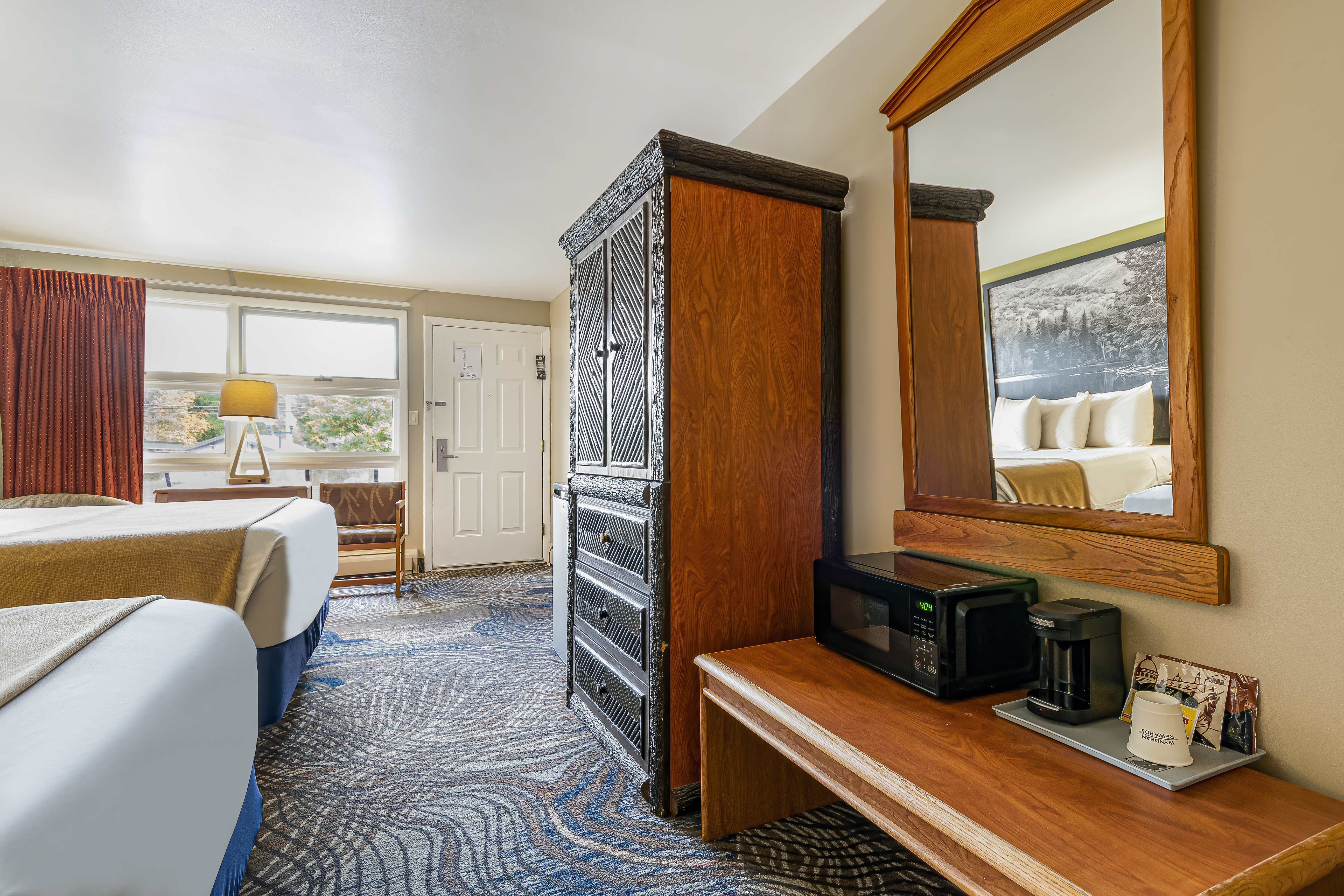 Guest room at the Super 8 by Wyndham Lake George/Downtown in Lake George, New York