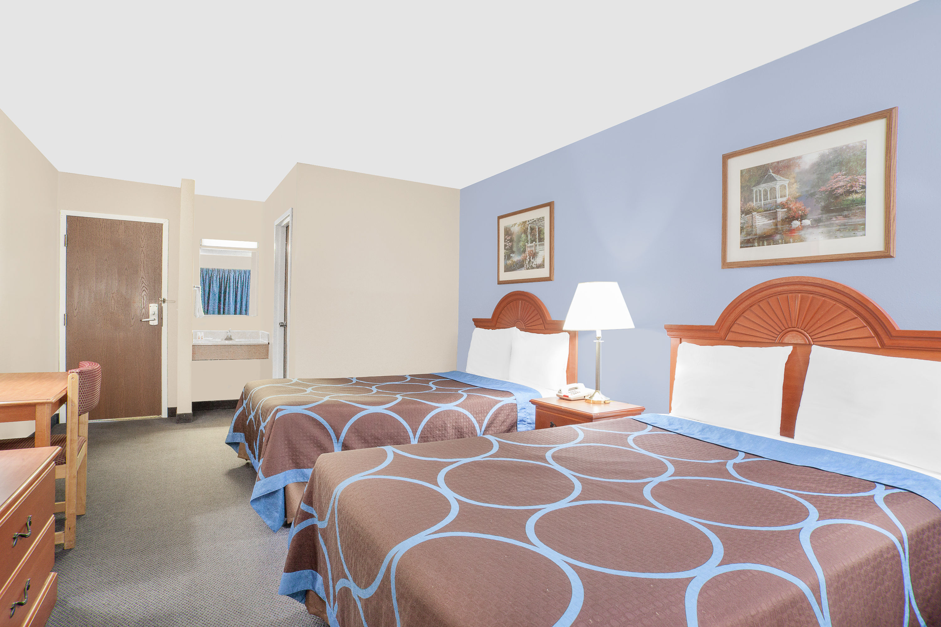 Guest room at the Super 8 by Wyndham Middletown in Middletown, New York