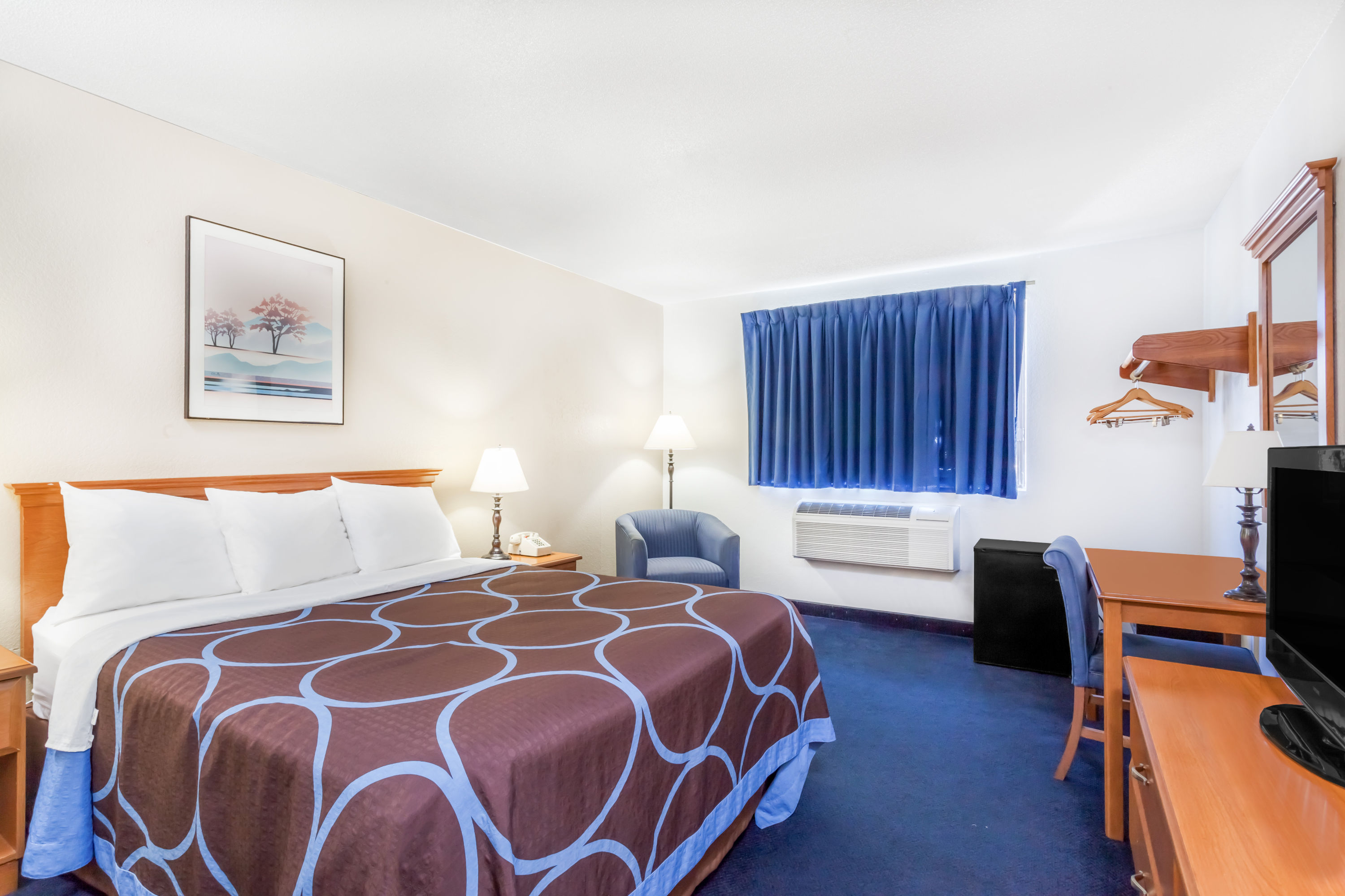 Guest room at the Super 8 by Wyndham Montgomery Maybrook in Montgomery, New York