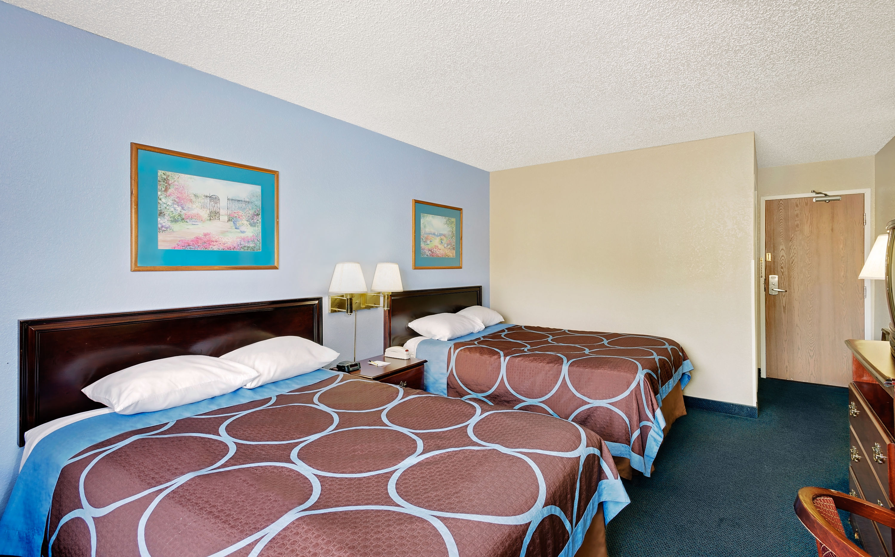 Guest room at the Super 8 by Wyndham Newburgh/West Point Near Stewart Airport in Newburgh, New York