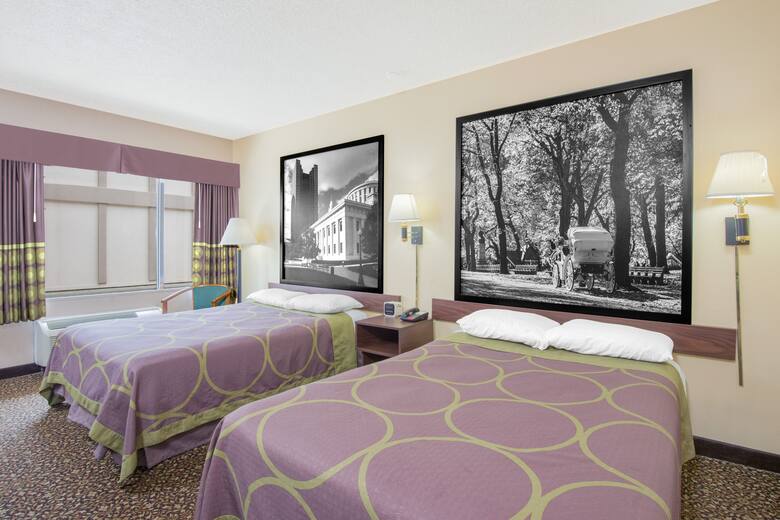 Guest room at the Super 8 Ashland in Ashland, Ohio