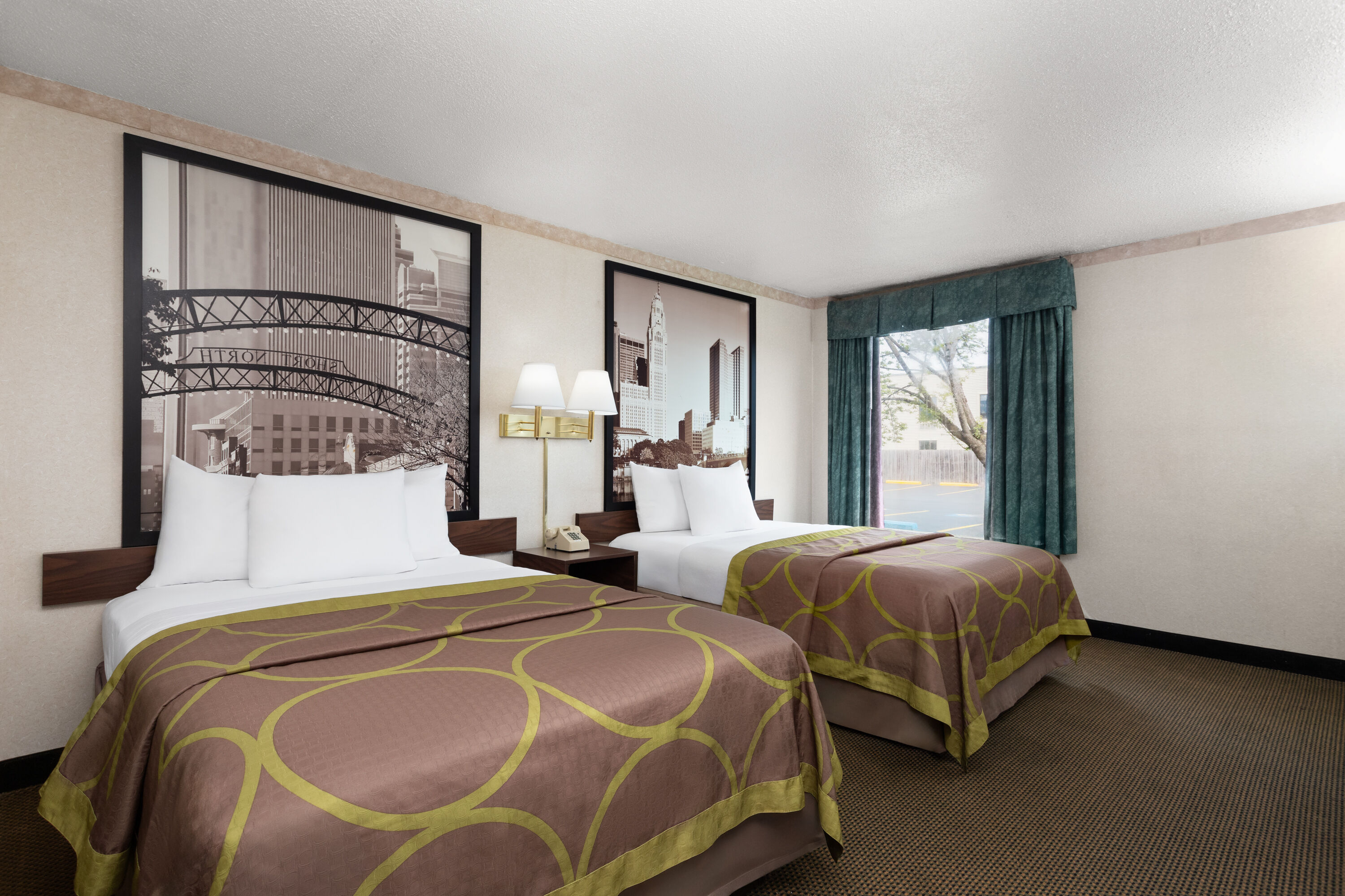 Guest room at the Super 8 by Wyndham Columbus in Columbus, Ohio