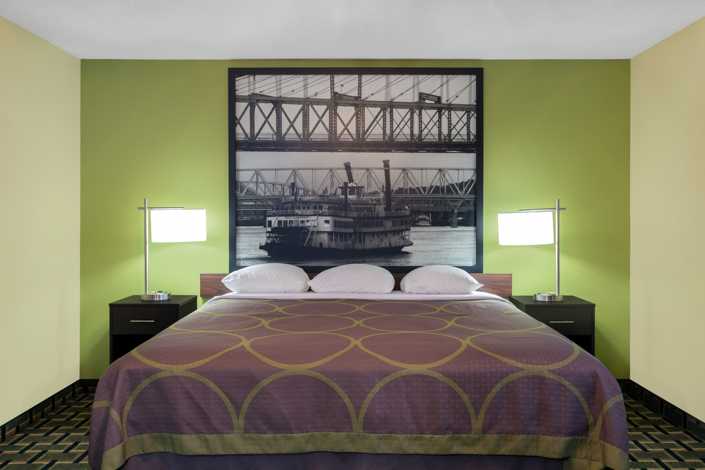 Guest room at the Super 8 by Wyndham Marietta in Marietta, Ohio