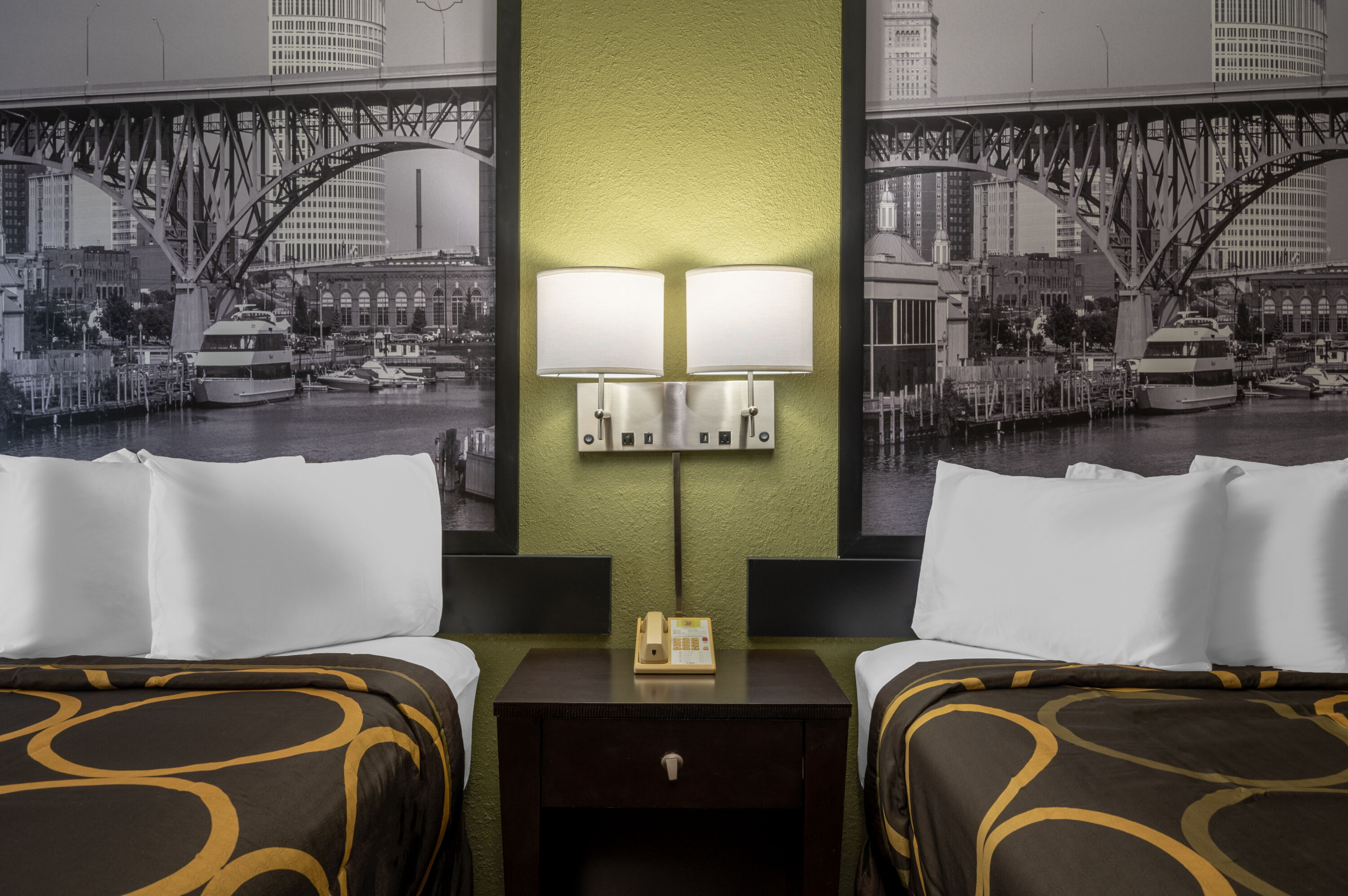 Guest room at the Super 8 by Wyndham Perrysburg/Toledo in Perrysburg, Ohio