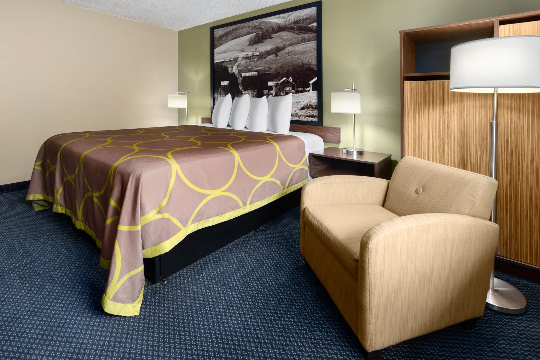 Guest room at the Super 8 by Wyndham St. Clairsville OH/Wheeling WV Area in Saint Clairsville, Ohio