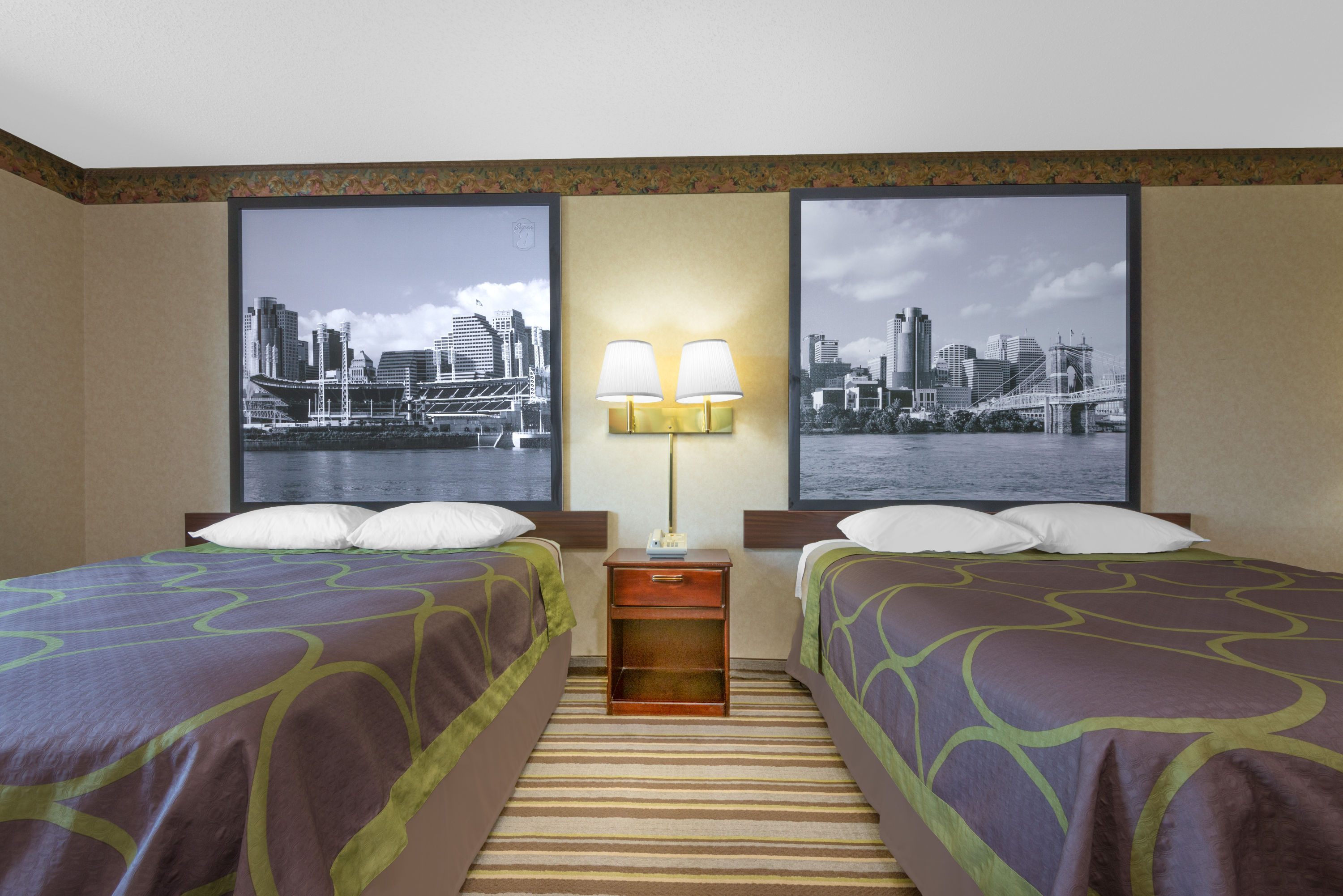 Guest room at the Super 8 by Wyndham Wapakoneta in Wapakoneta, Ohio