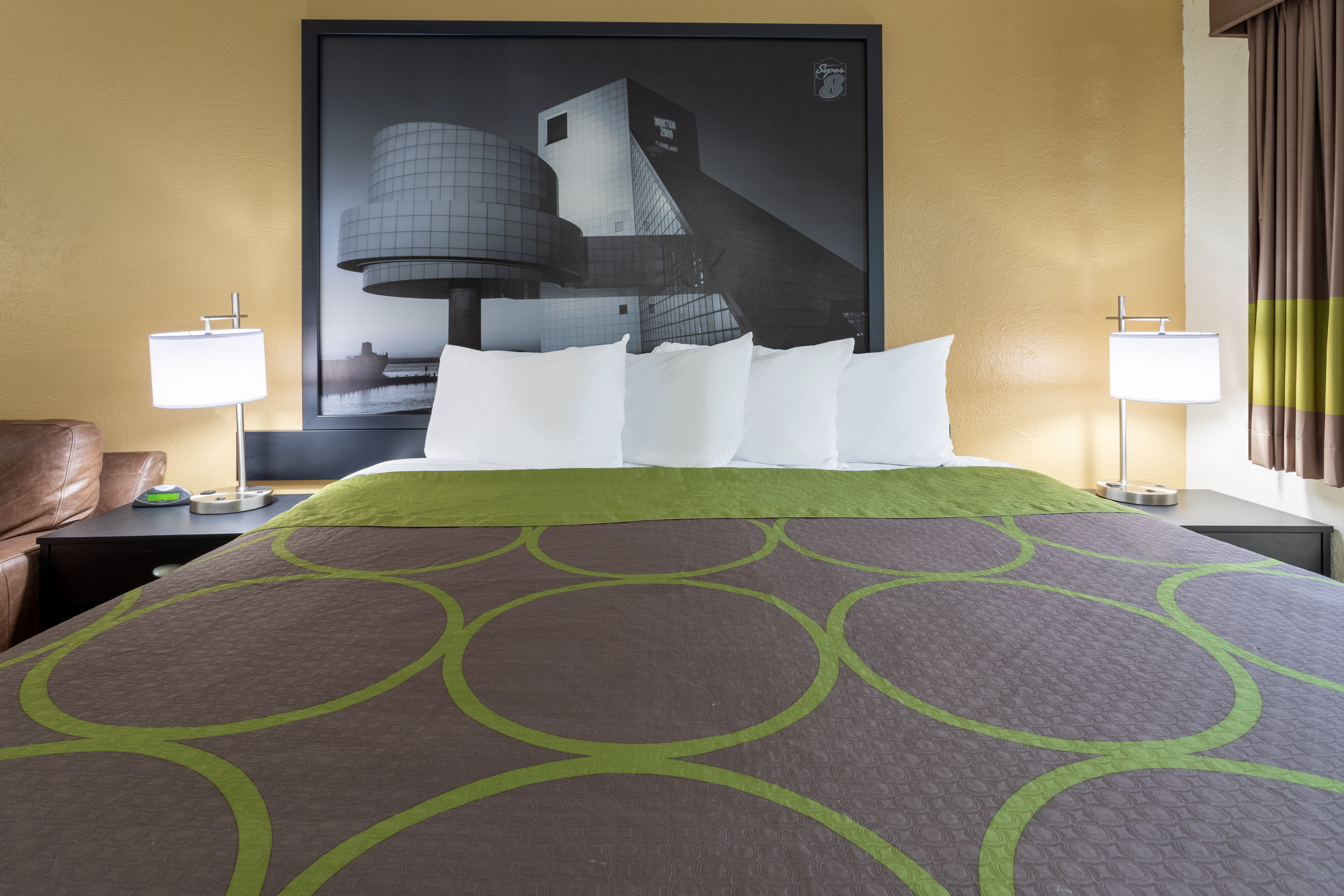 Guest room at the Super 8 by Wyndham Wooster in Wooster, Ohio