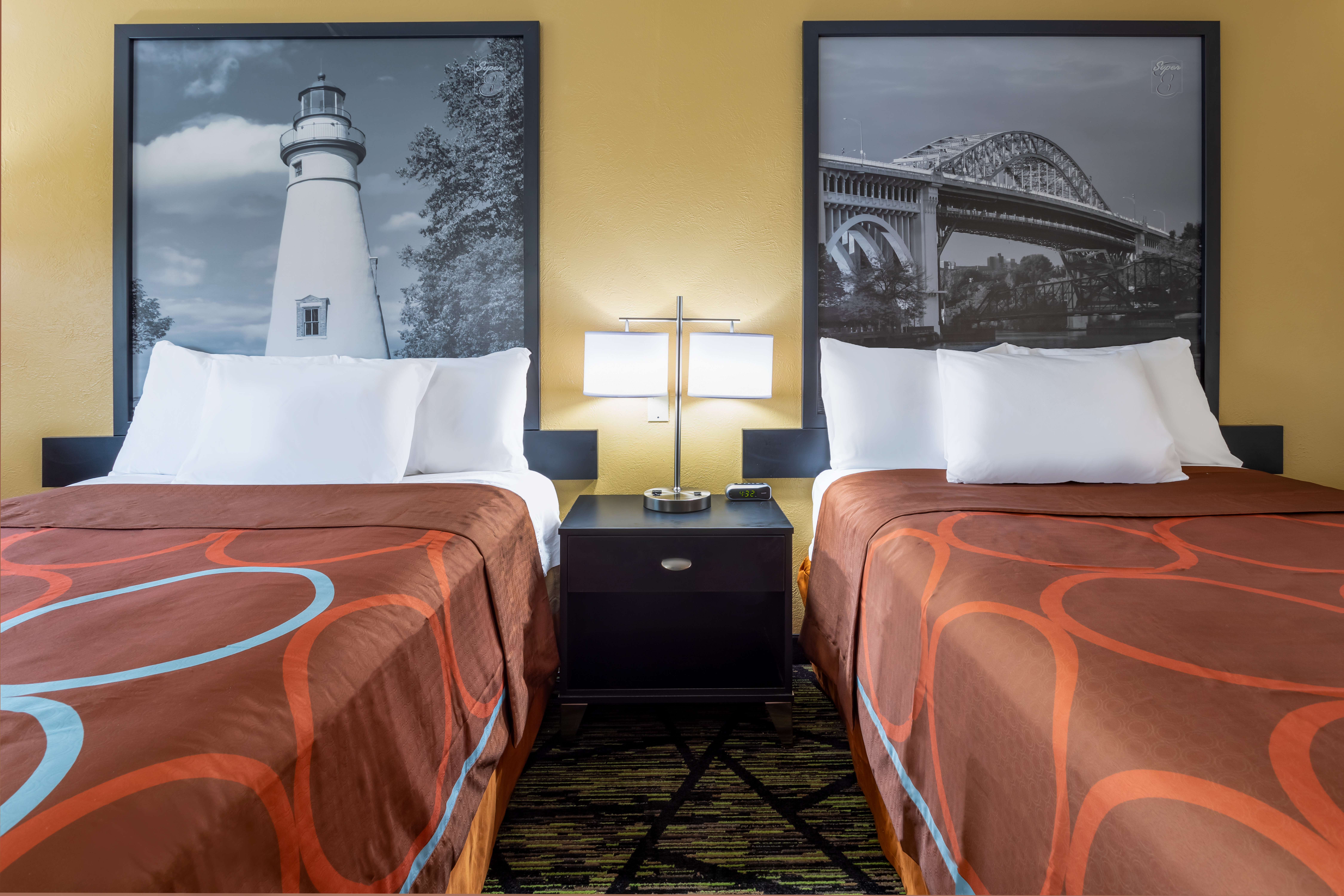 Guest room at the Super 8 by Wyndham Wooster in Wooster, Ohio