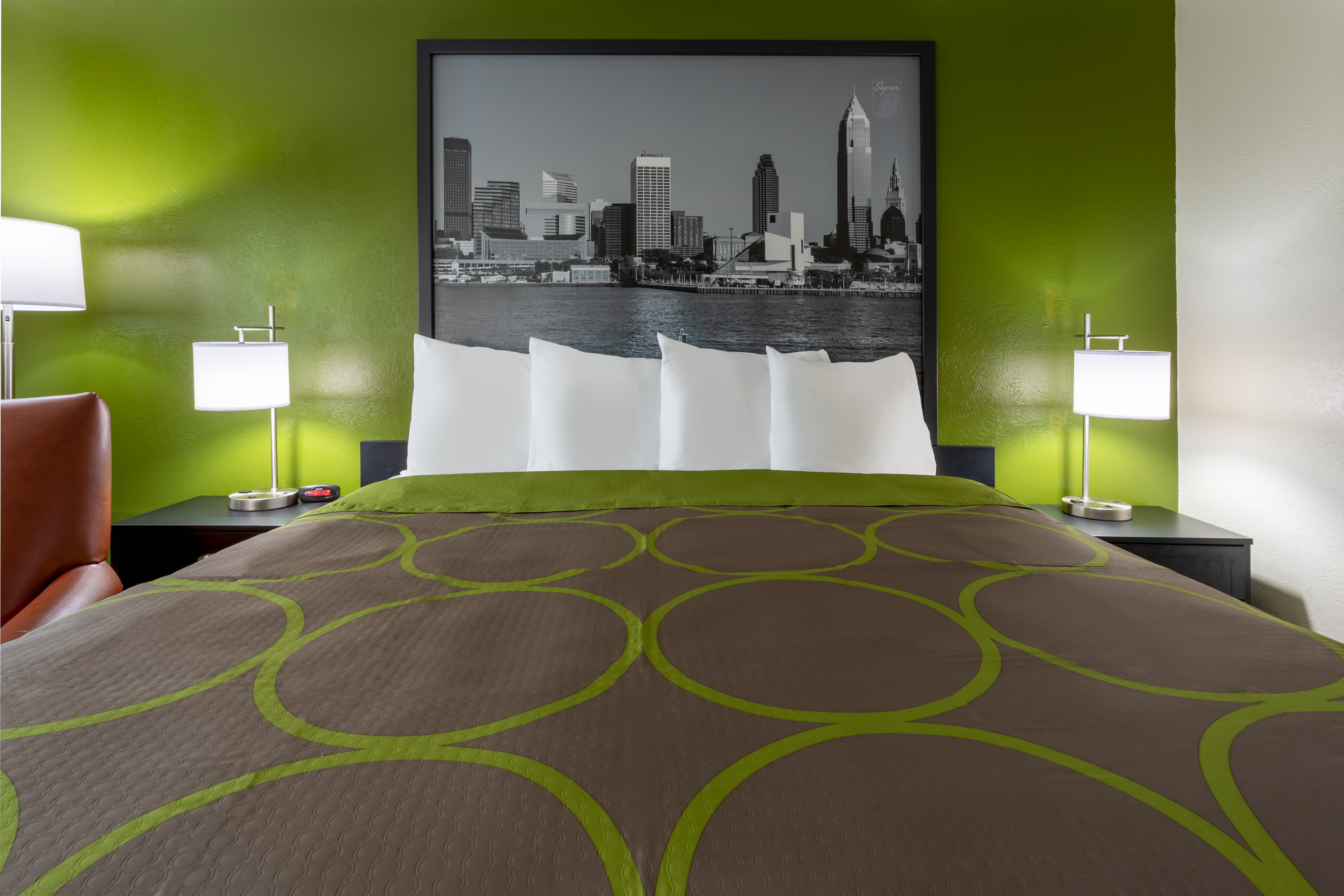 Guest room at the Super 8 by Wyndham Wooster in Wooster, Ohio