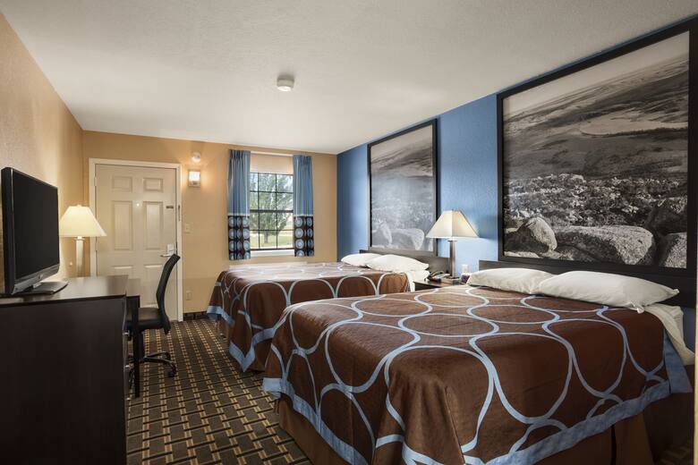 Guest room at the Super 8 Henryetta in Henryetta, Oklahoma