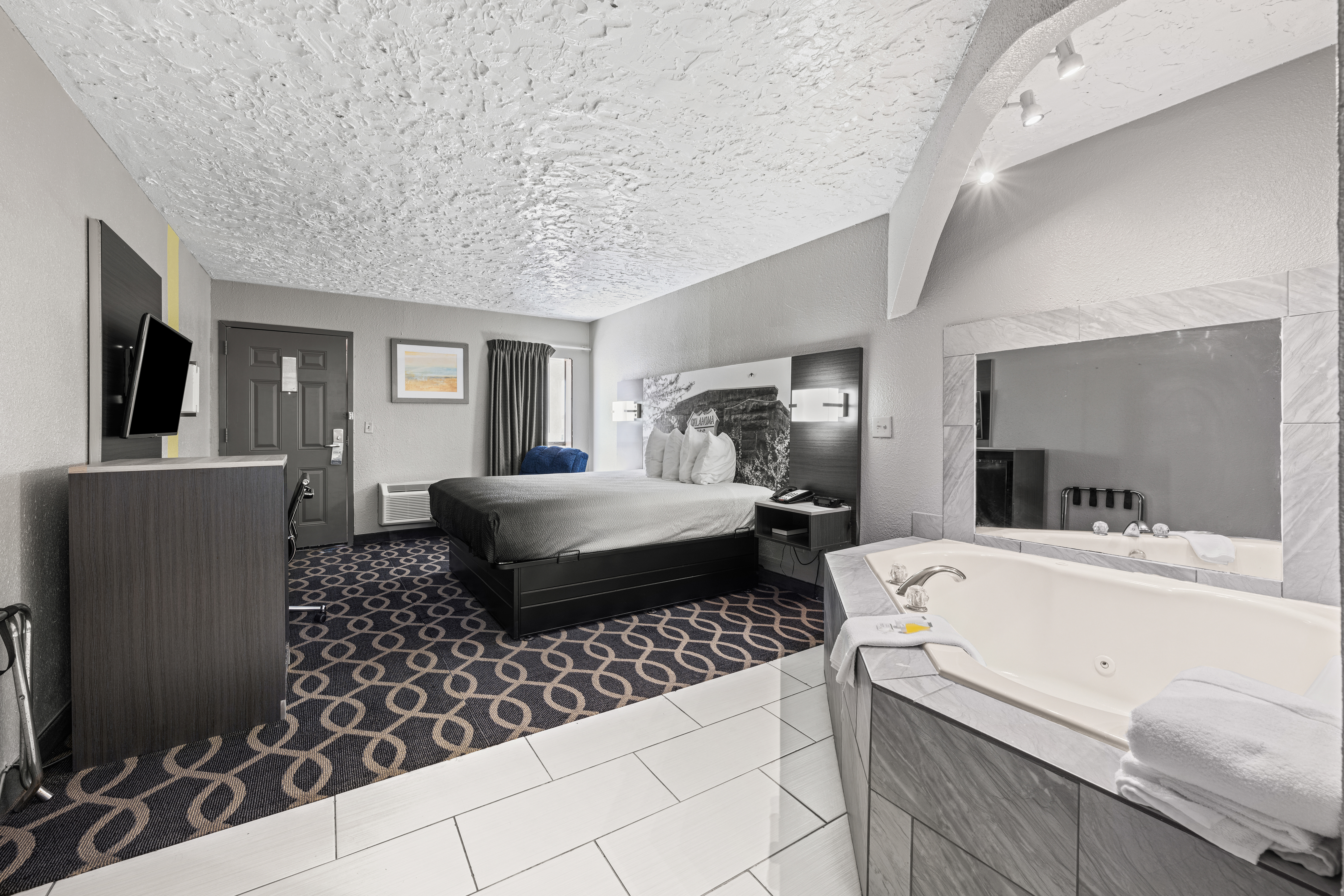 Guest room at the Super 8 by Wyndham Norman West in Norman, Oklahoma