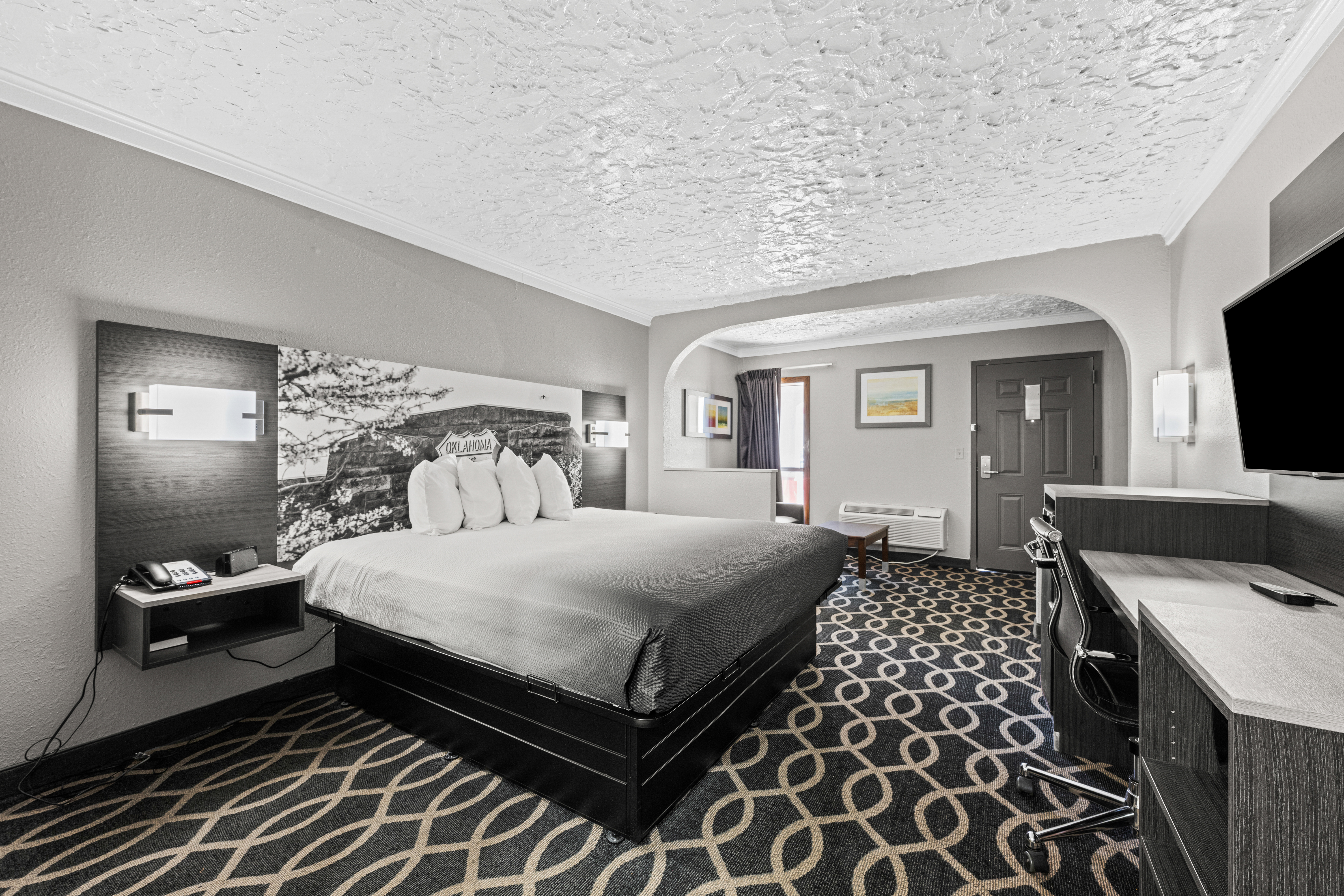 Guest room at the Super 8 by Wyndham Norman West in Norman, Oklahoma