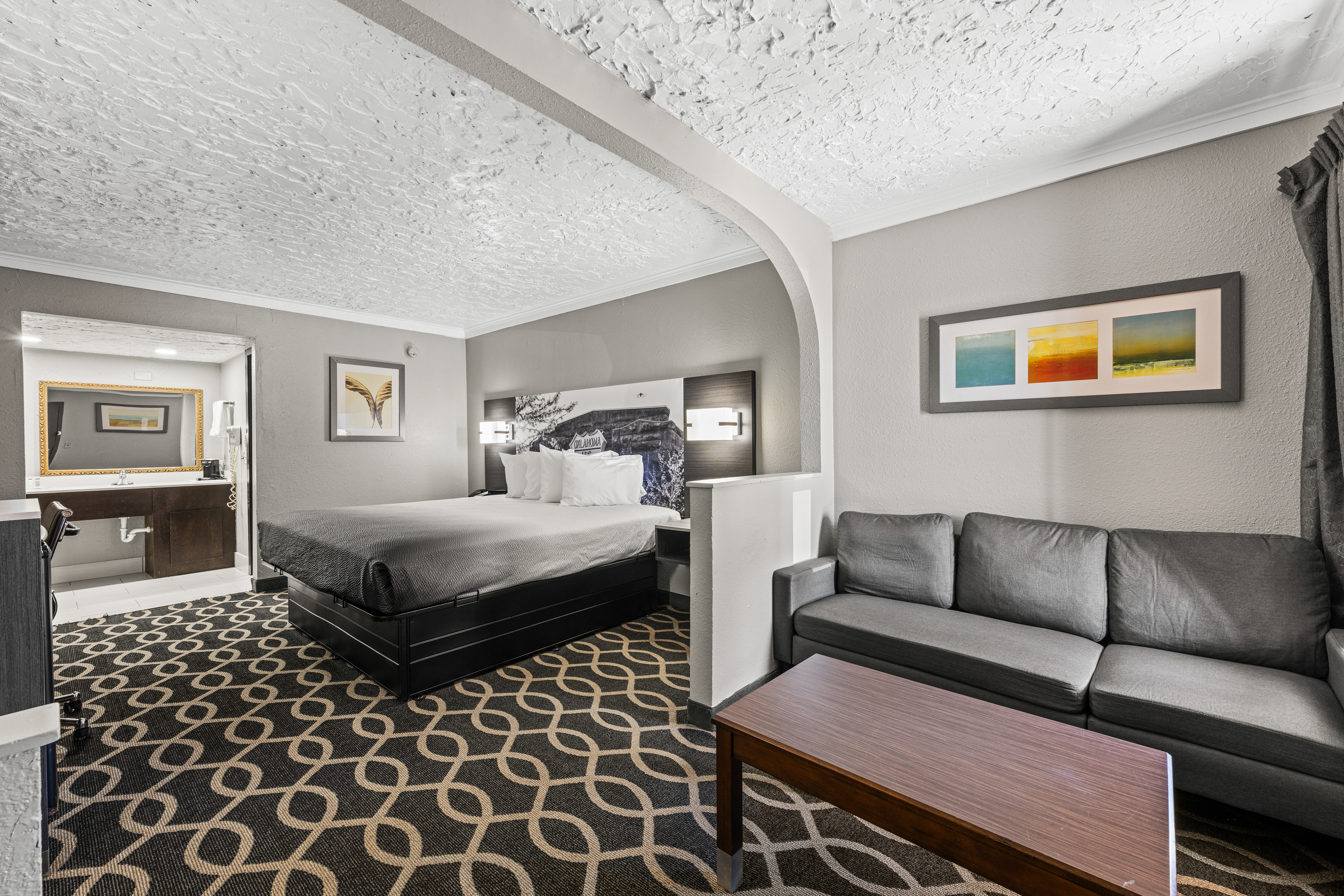 Guest room at the Super 8 by Wyndham Norman West in Norman, Oklahoma