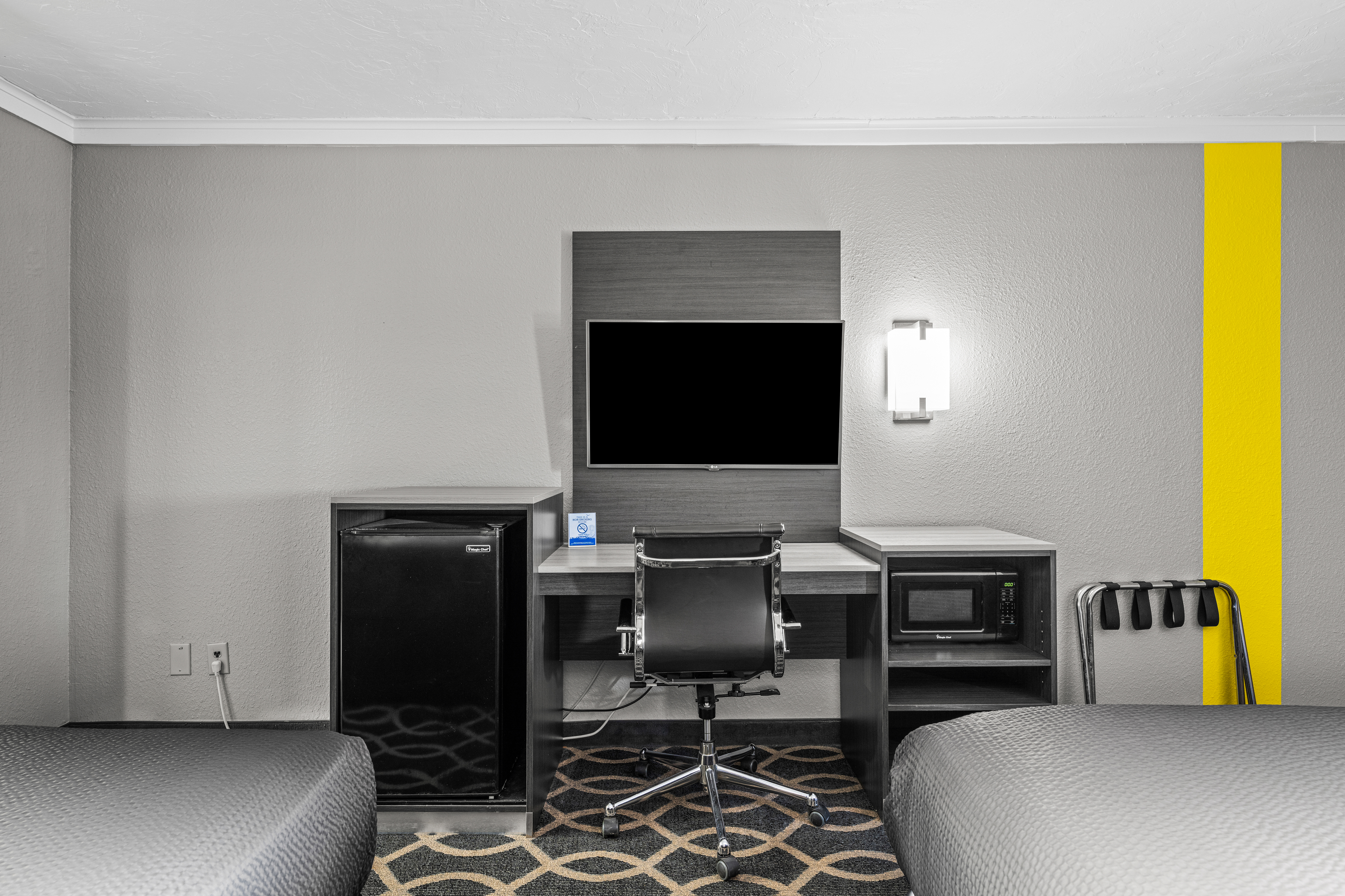 Guest room at the Super 8 by Wyndham Norman West in Norman, Oklahoma