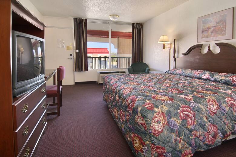 Guest room at the Super 8 Oklahoma Fairgrounds in Oklahoma City, Oklahoma