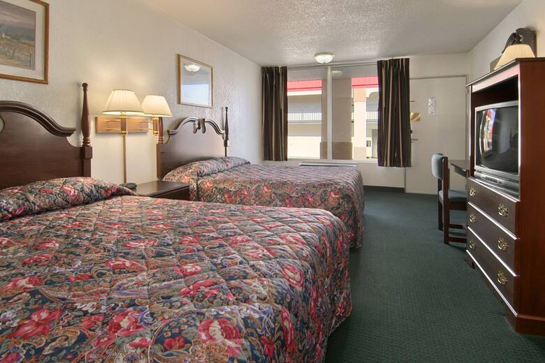 Guest room at the Super 8 Oklahoma Fairgrounds in Oklahoma City, Oklahoma