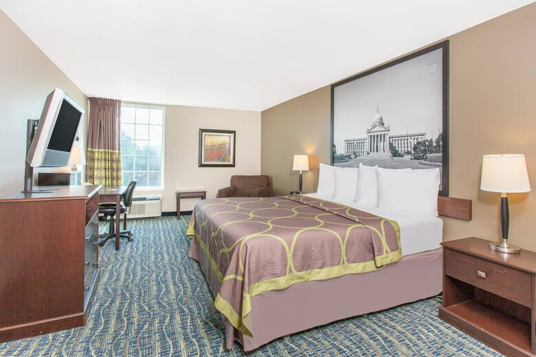 Guest room at the Super 8 Oklahoma City in Oklahoma City, Oklahoma