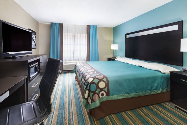 Guest room at the Super 8 Sulphur in Sulphur, Oklahoma