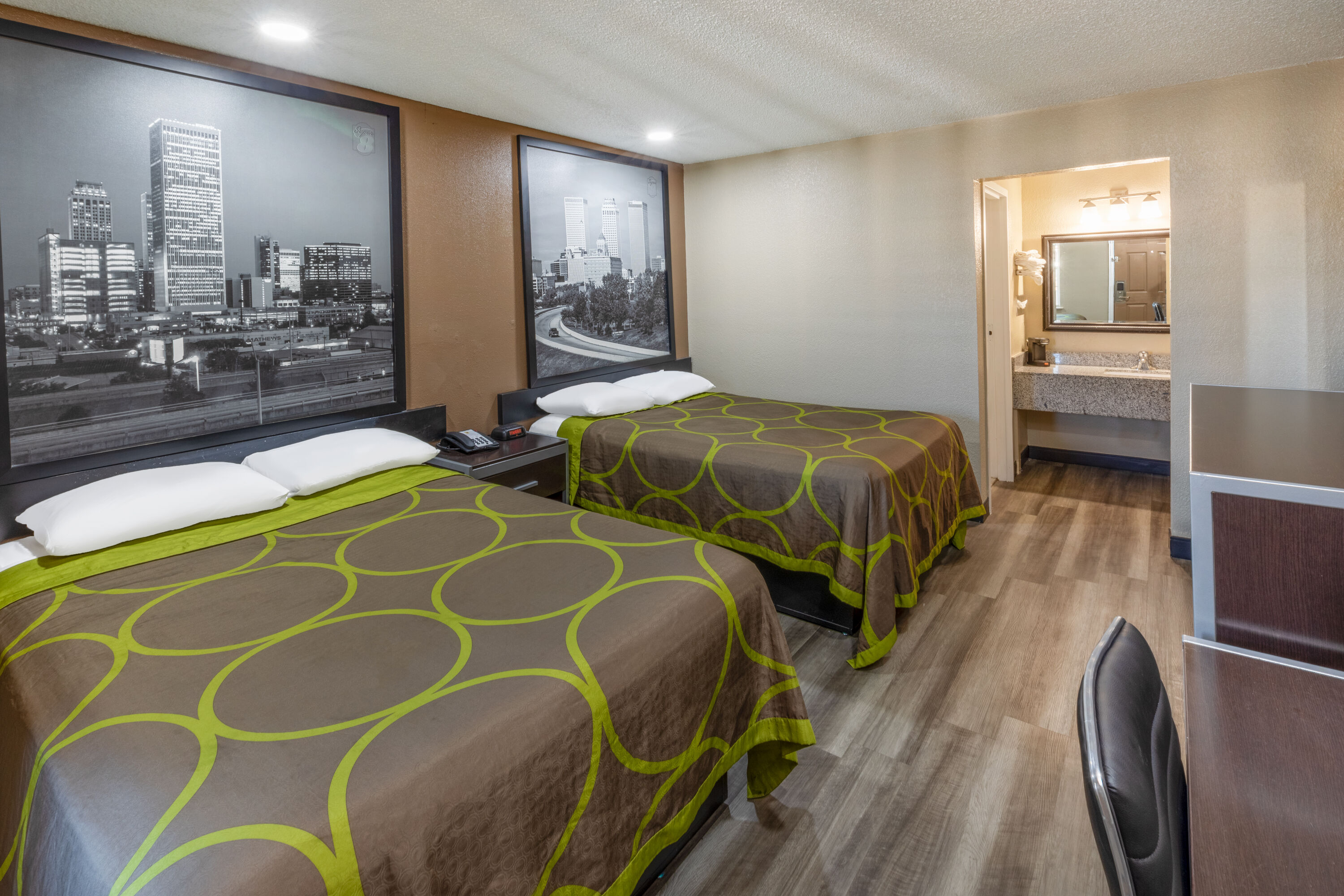 Guest room at the Super 8 by Wyndham Tulsa/Arpt/St Fairgrounds in Tulsa, Oklahoma