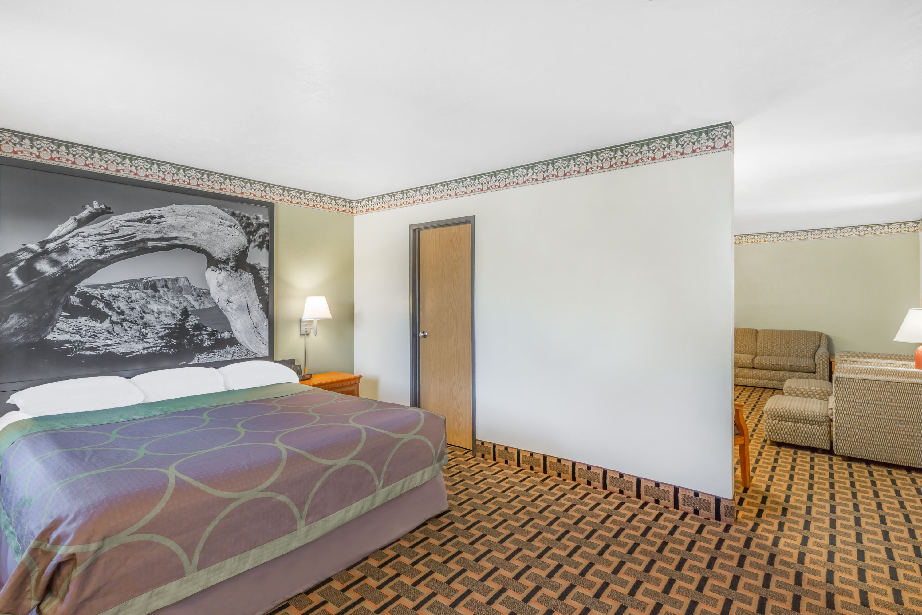 Guest room at the Super 8 by Wyndham Grants Pass in Grants Pass, Oregon