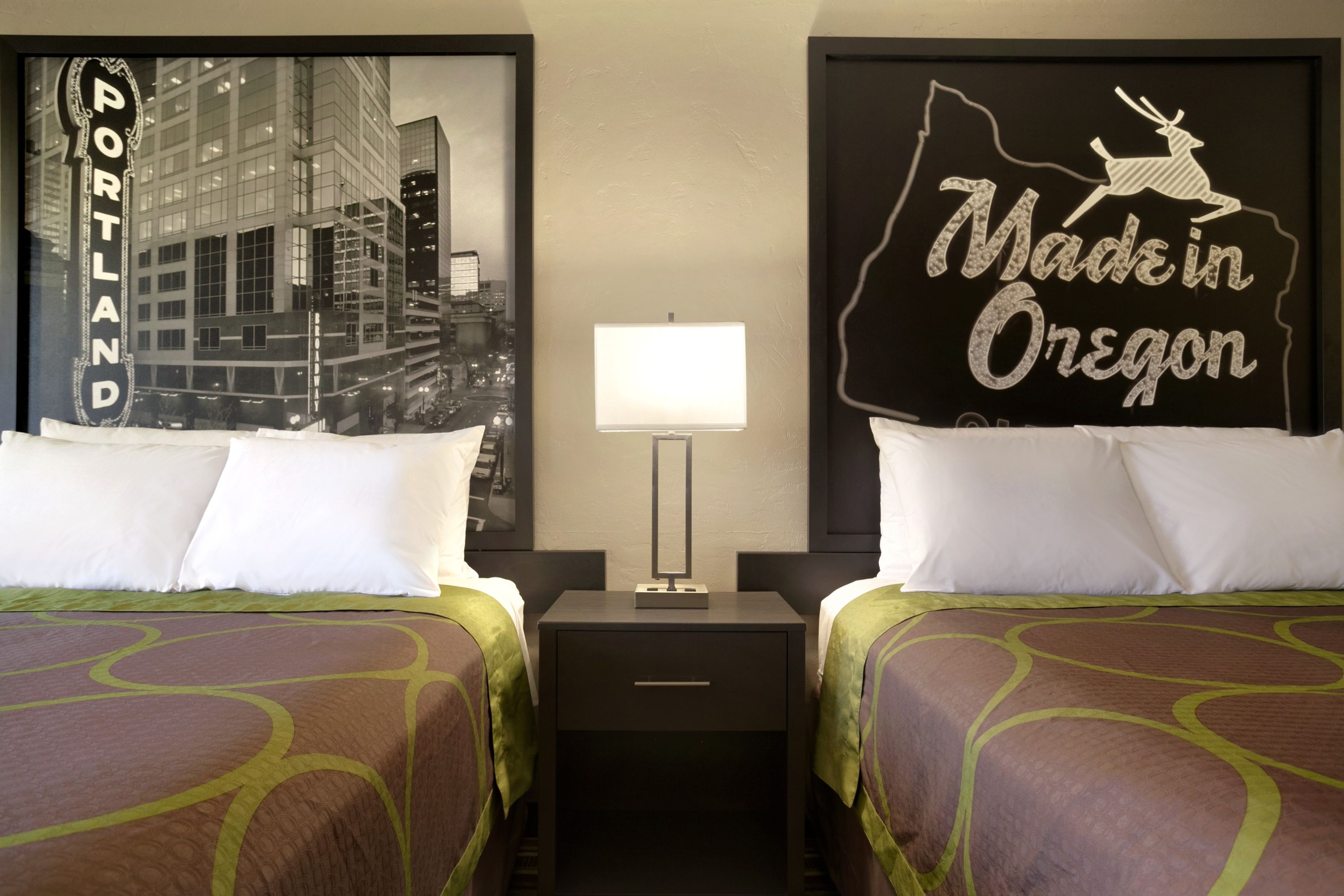 Guest room at the Super 8 by Wyndham Portland Airport in Portland, Oregon