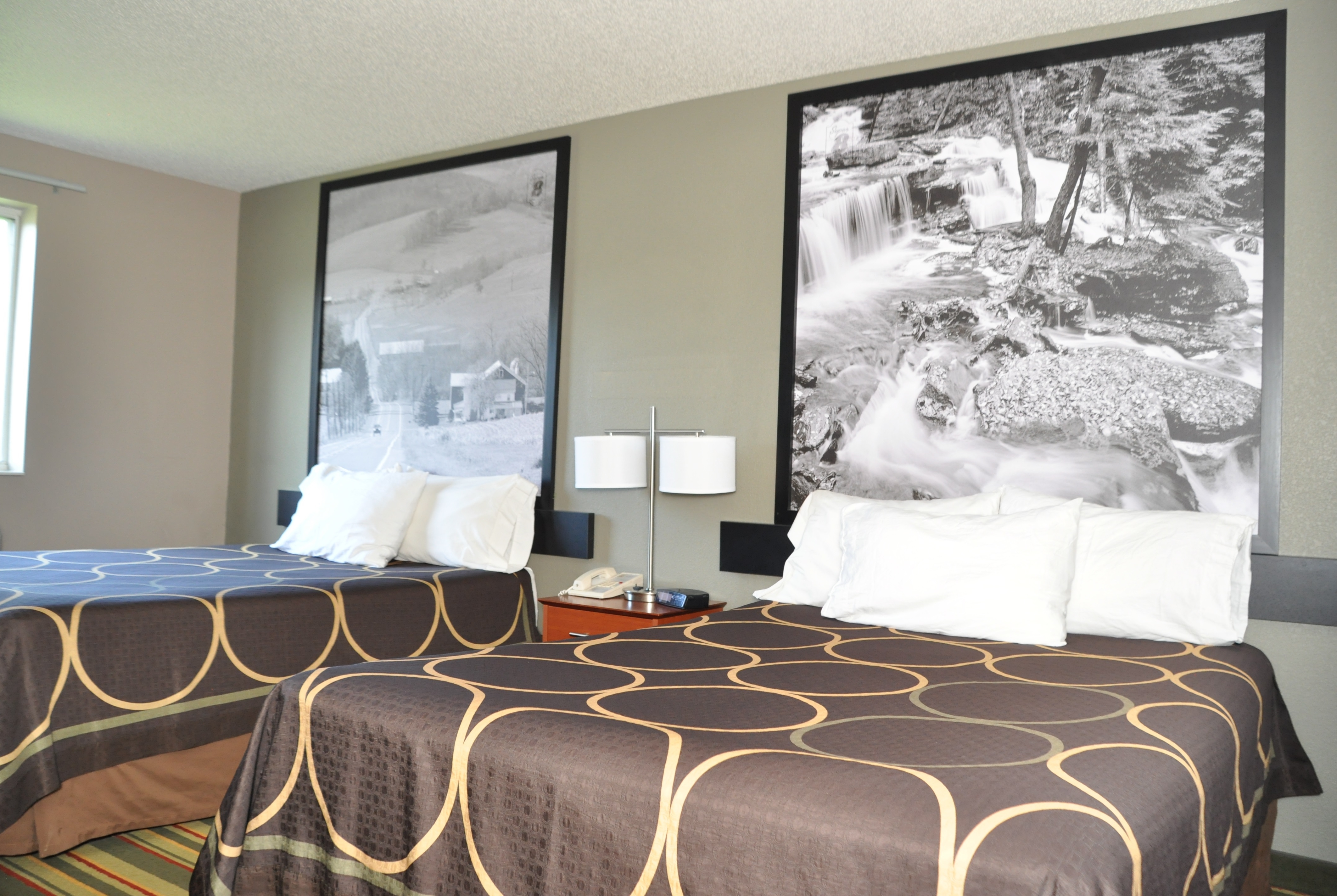 Guest room at the Super 8 by Wyndham Clearfield in Clearfield, Pennsylvania