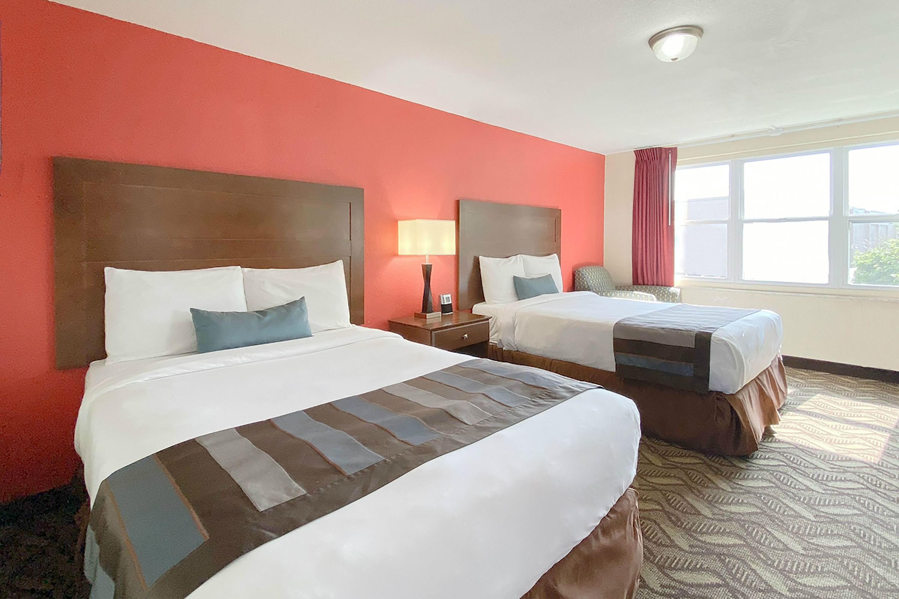 Guest room at the Super 8 by Wyndham Greensburg in Greensburg, Pennsylvania