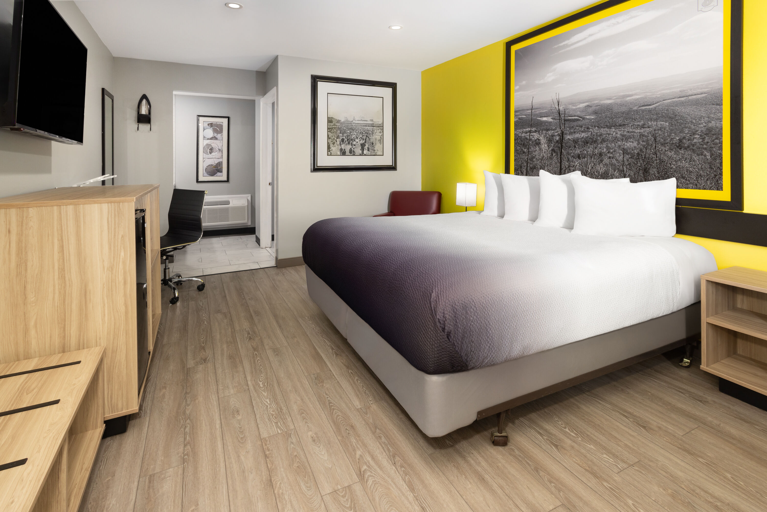 Guest room at the Super 8 by Wyndham Hazleton in Hazleton, Pennsylvania