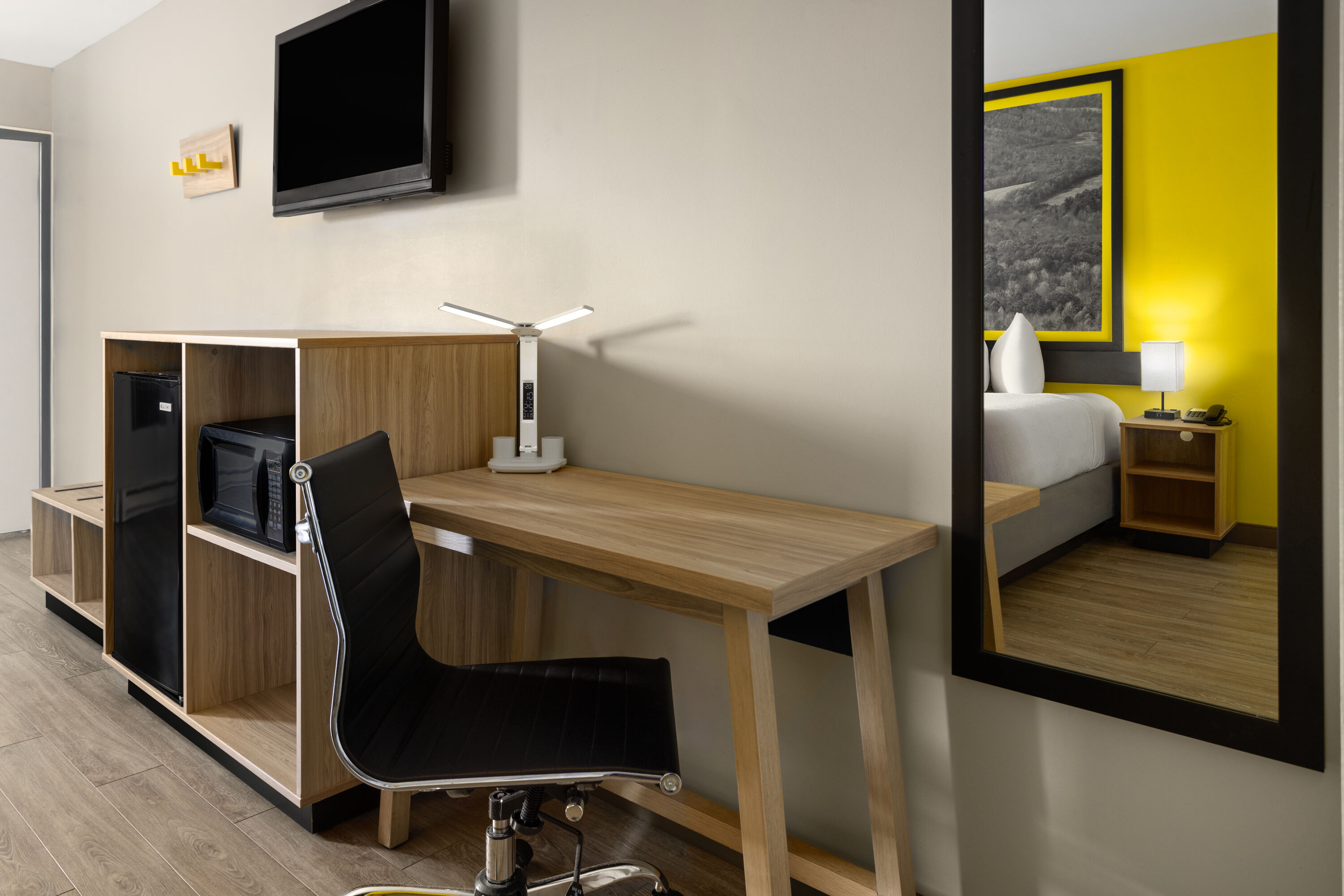 Guest room at the Super 8 by Wyndham Hazleton in Hazleton, Pennsylvania