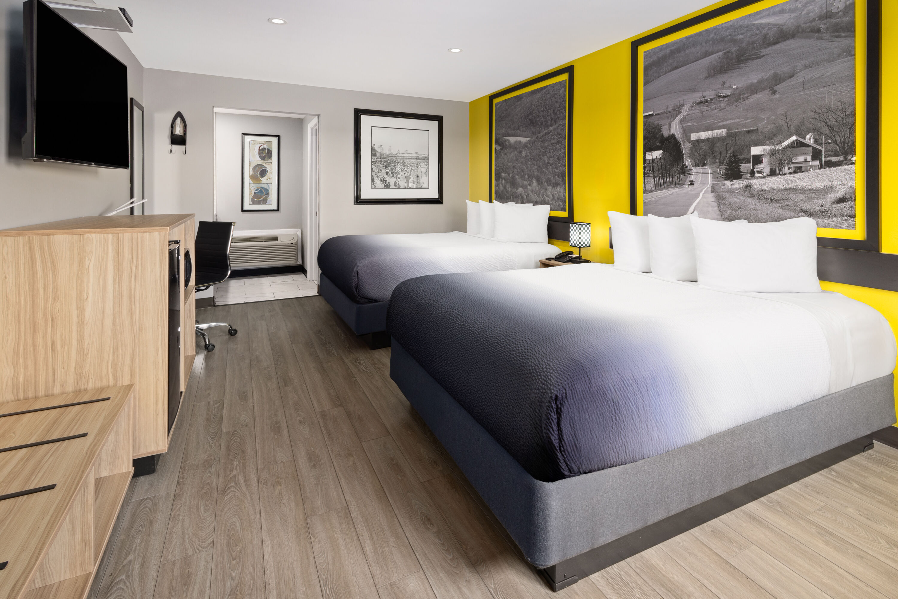 Guest room at the Super 8 by Wyndham Hazleton in Hazleton, Pennsylvania