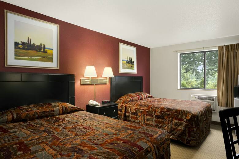 Guest room at the Super 8 New Castle in New Castle, Pennsylvania