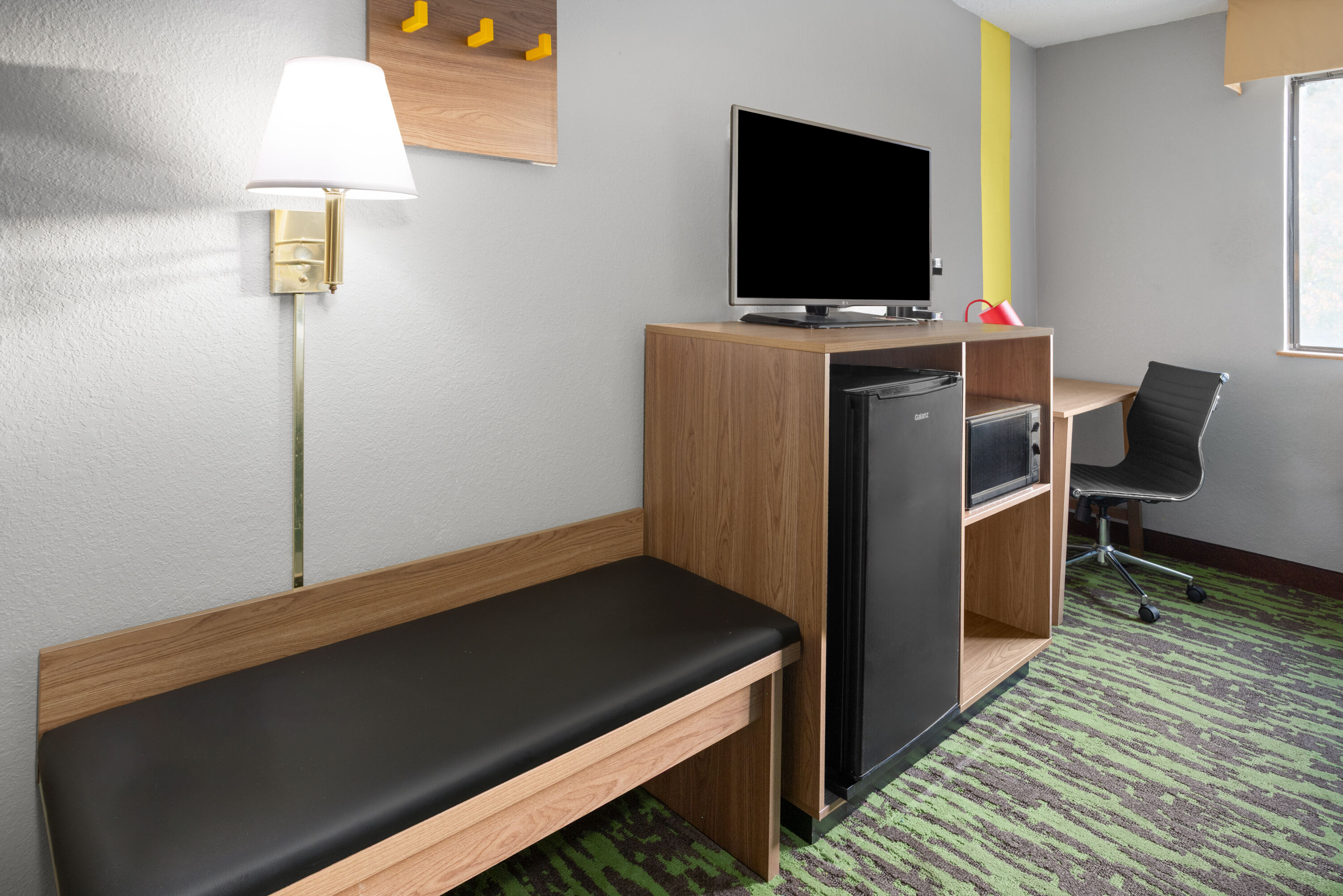 Guest room at the Super 8 by Wyndham New Stanton in New Stanton, Pennsylvania