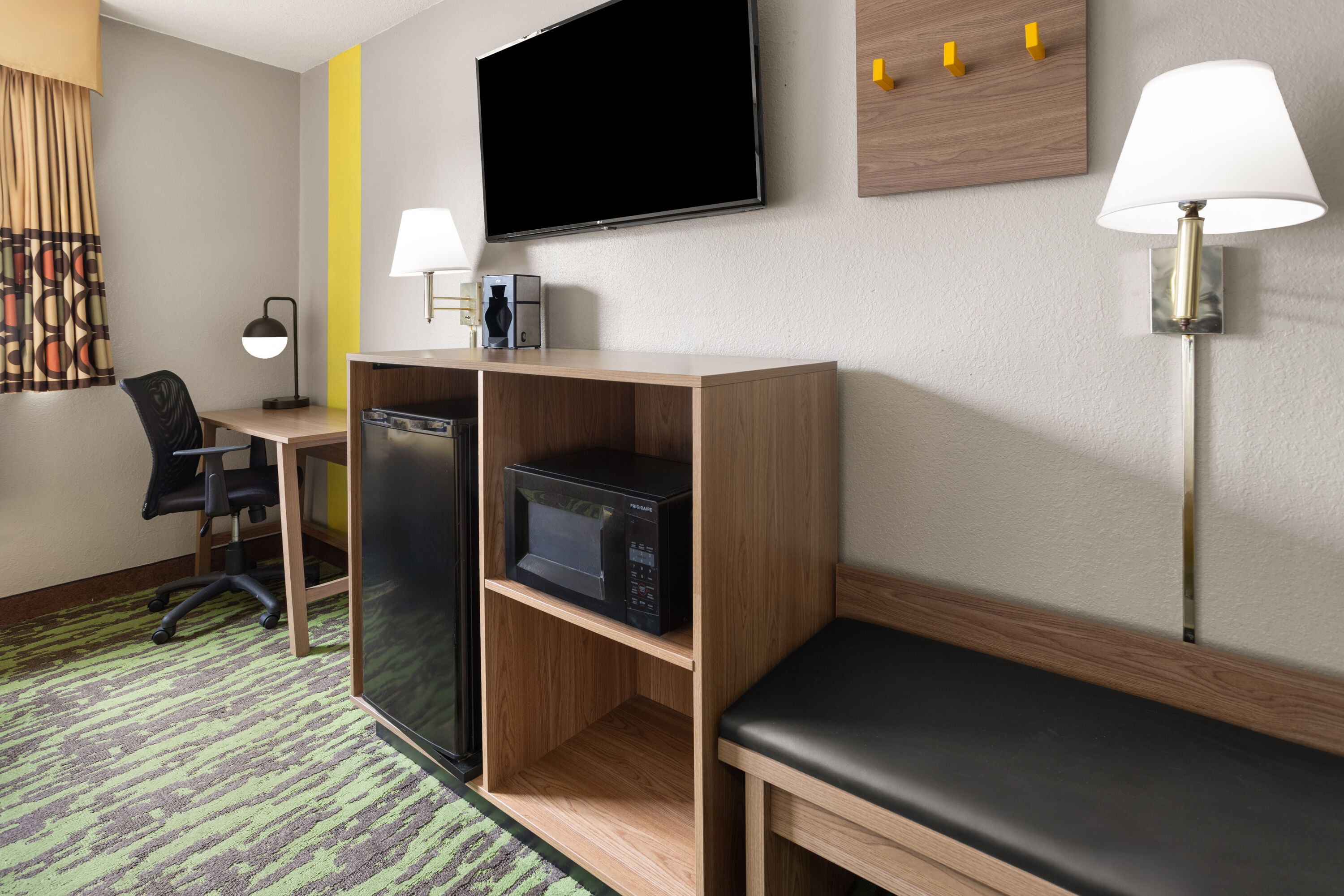 Guest room at the Super 8 by Wyndham New Stanton in New Stanton, Pennsylvania