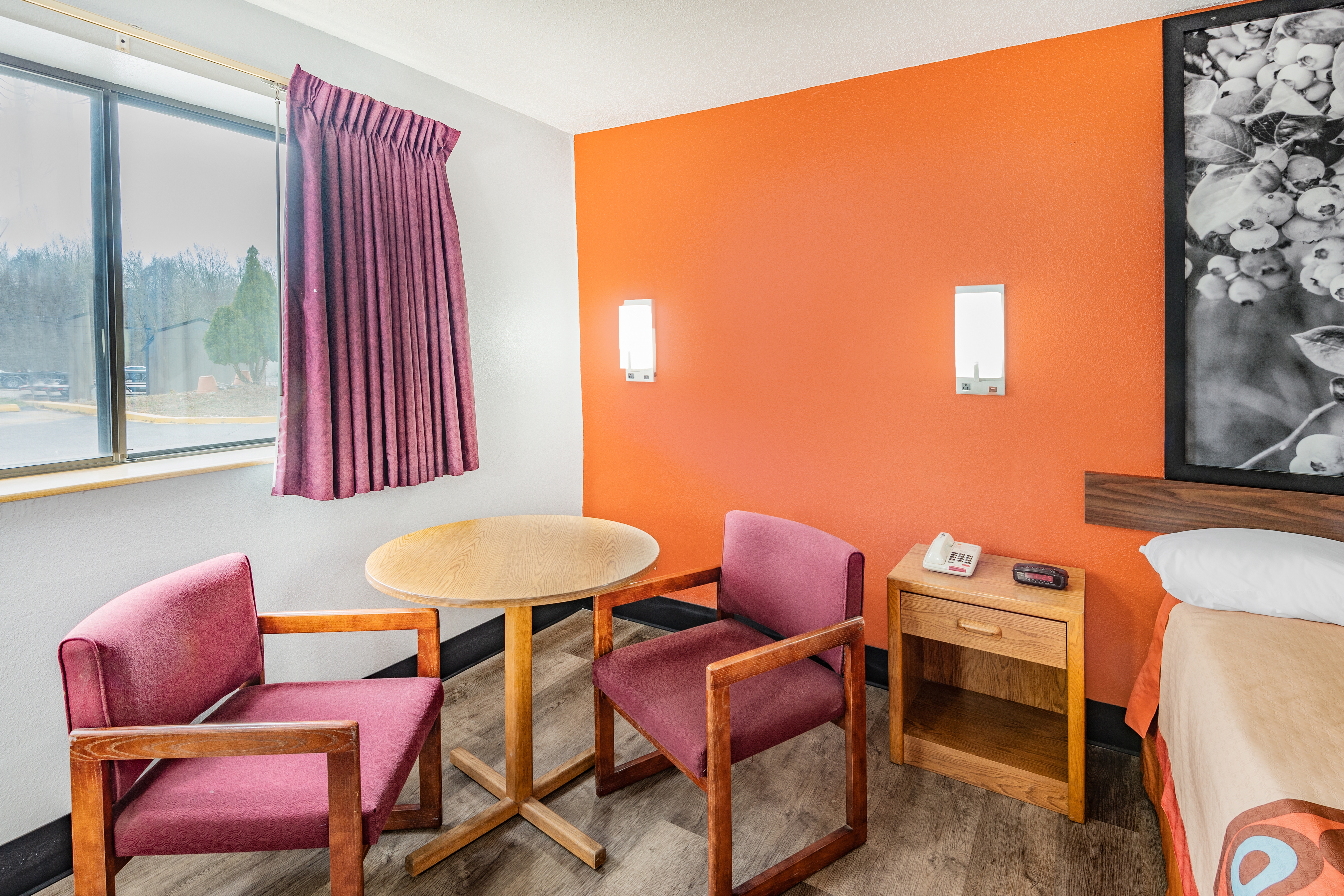 Guest room at the Super 8 by Wyndham Waynesburg in Waynesburg, Pennsylvania